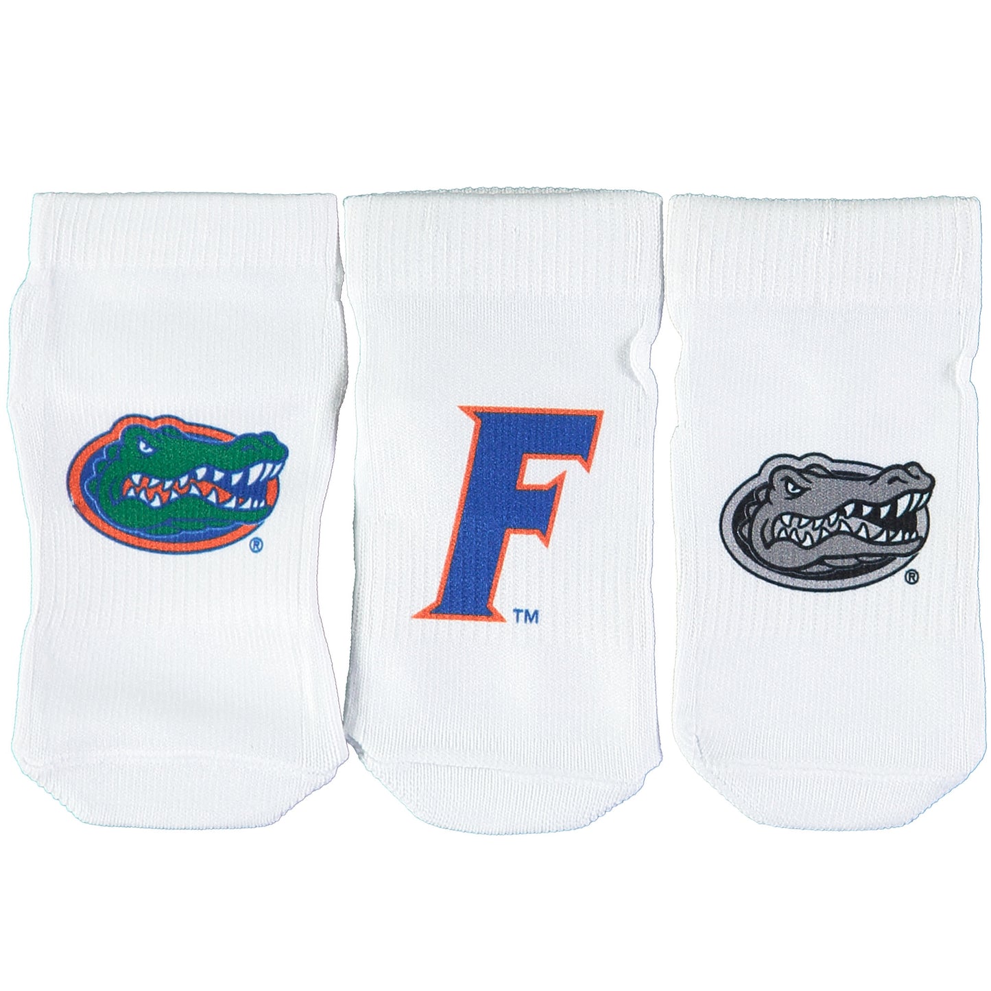 Newborn & Infant Strideline White Florida Gators Three-Pack Booties