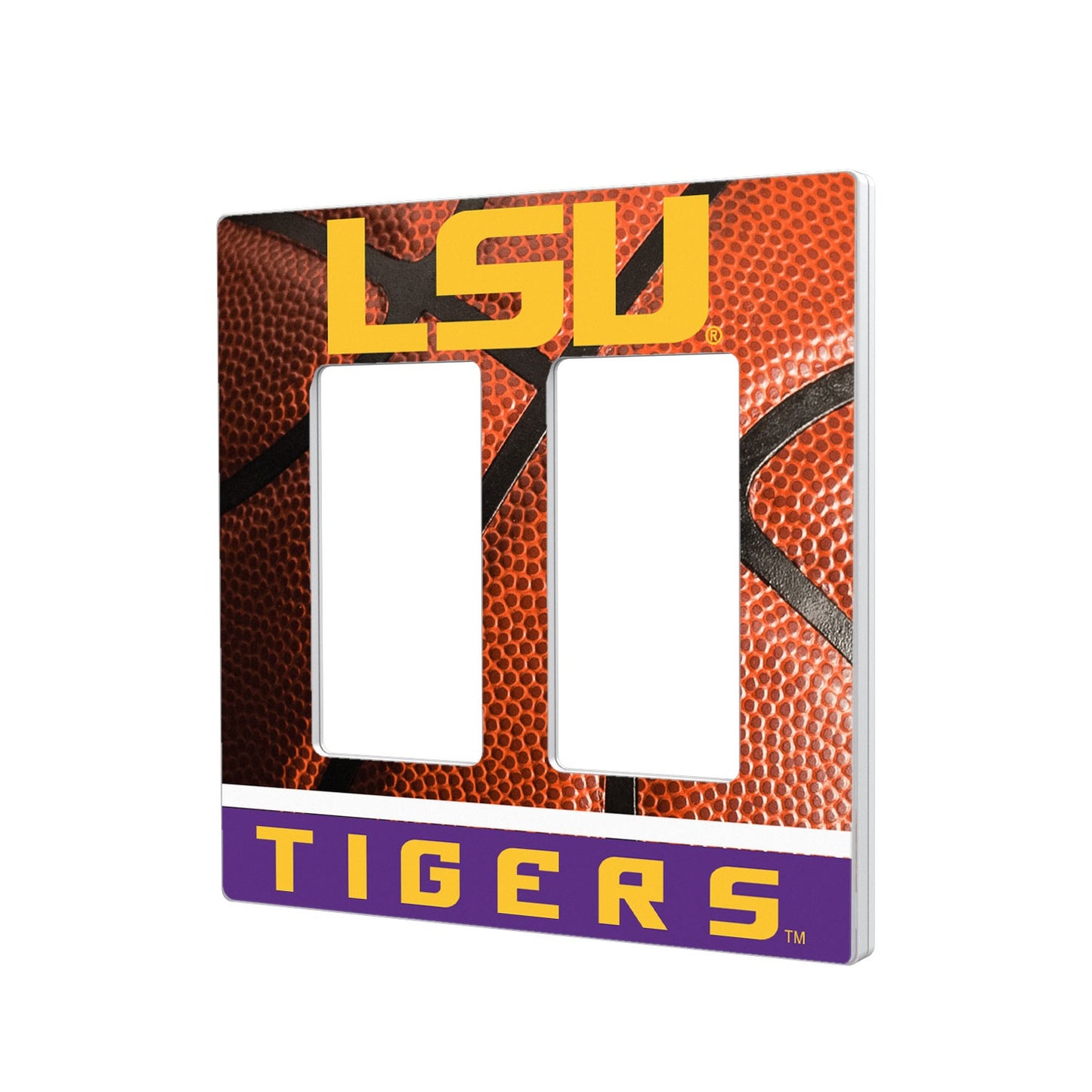LSU Tigers Basketball Design Double Rocker Light Switch Plate