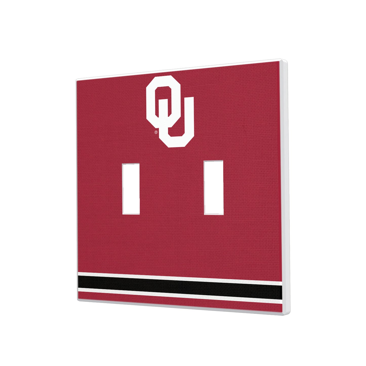 Oklahoma Sooners Stripe Design Double Toggle Light Switch Plate