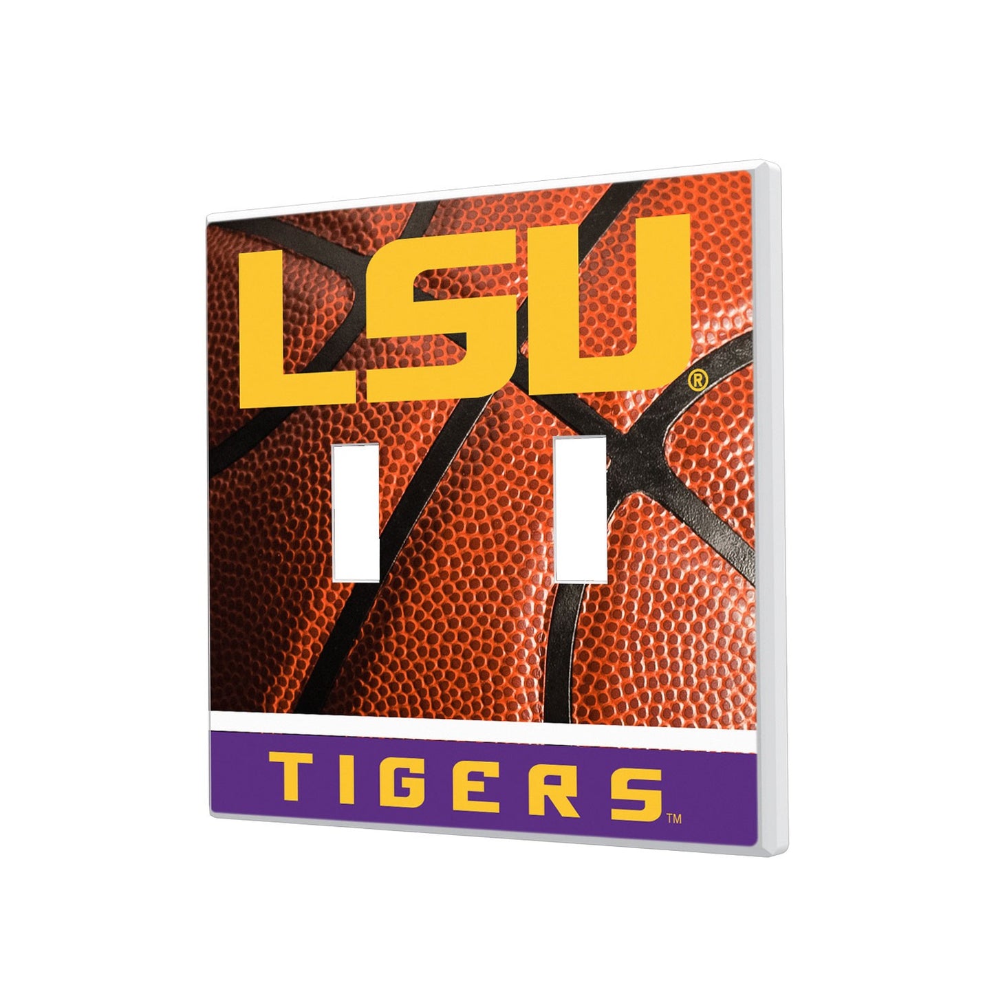 LSU Tigers Basketball Design Double Toggle Light Switch Plate