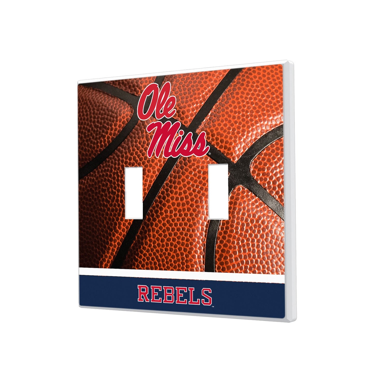 Ole Miss Rebels Basketball Design Double Toggle Light Switch Plate