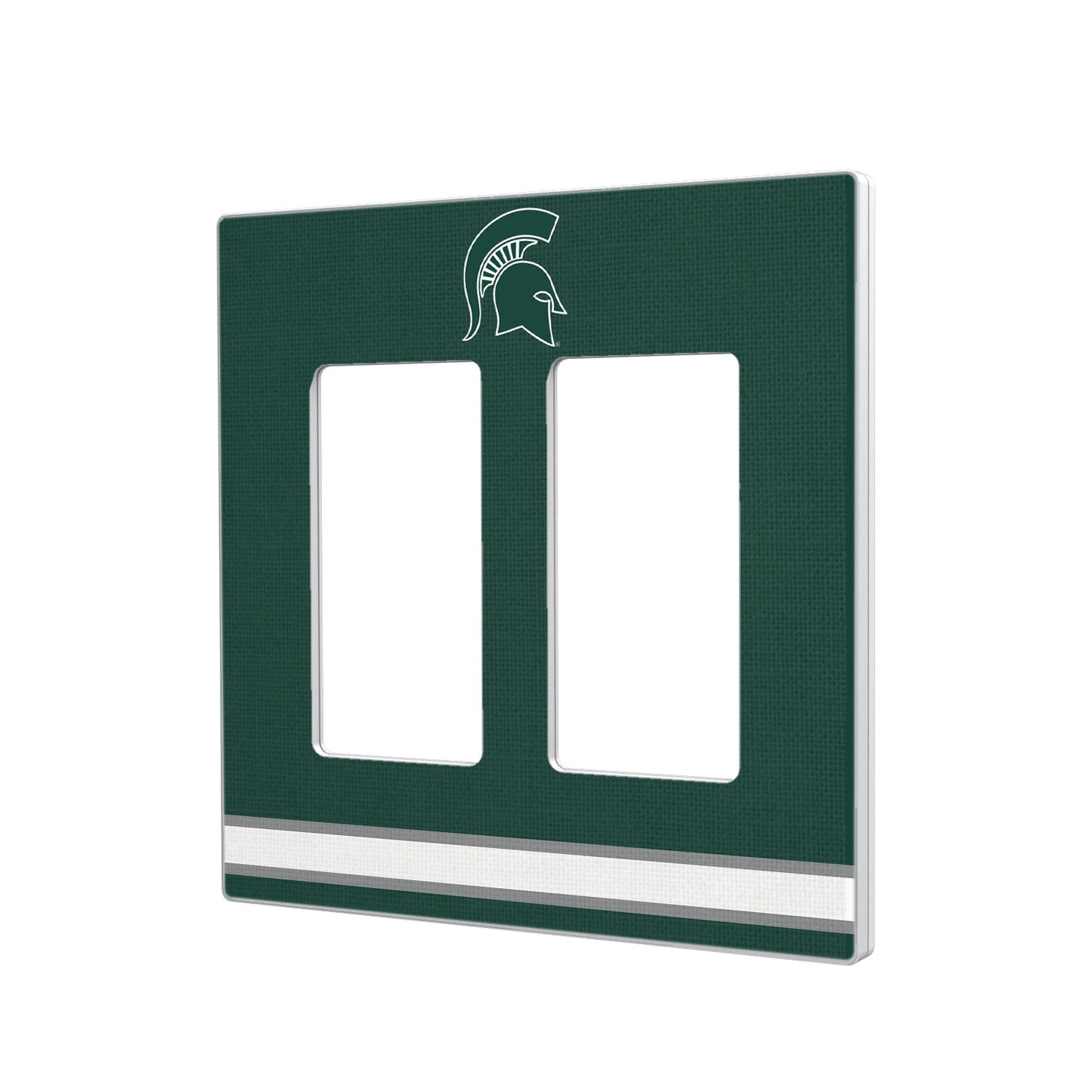 Michigan State Spartans Stripe Design Double Rocker Light Switch Plate