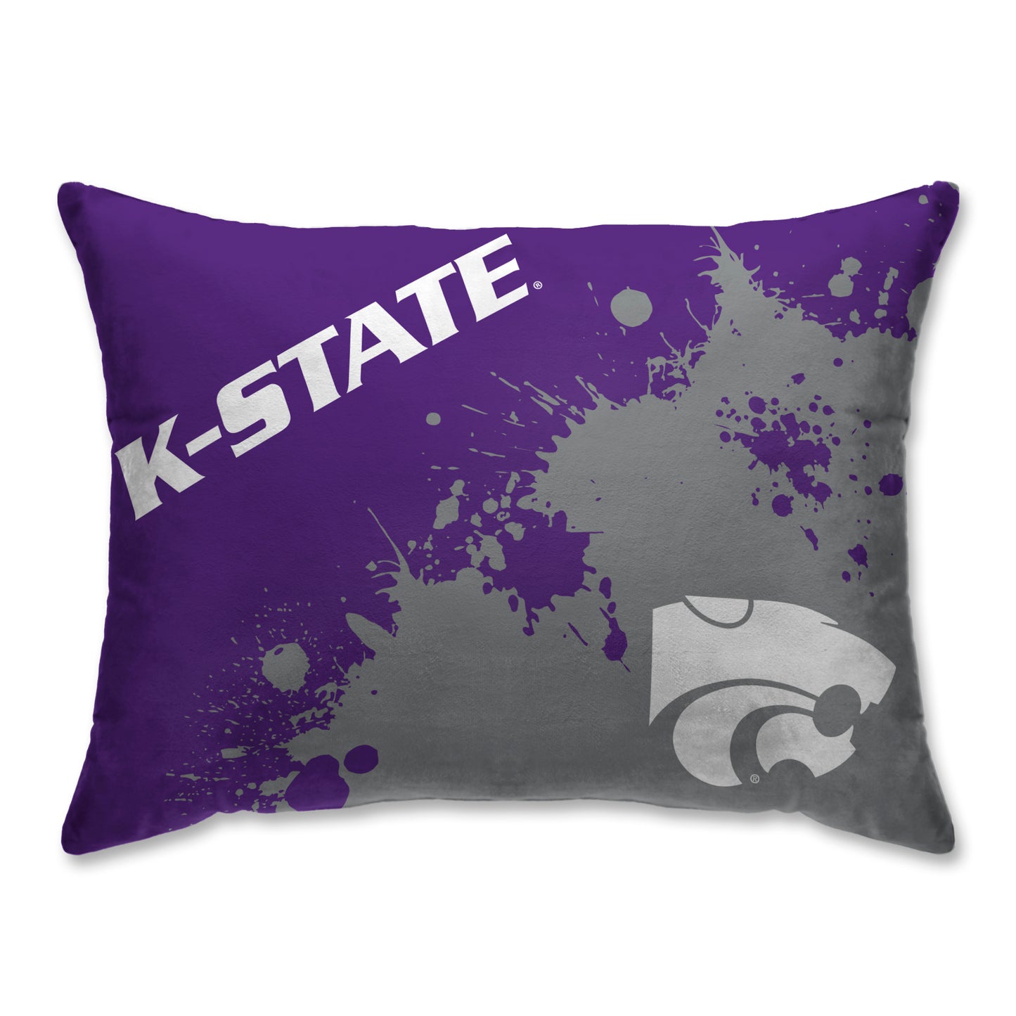 Purple Kansas State Wildcats 20'' x 26'' Splatter Print Plush Bed Pillow