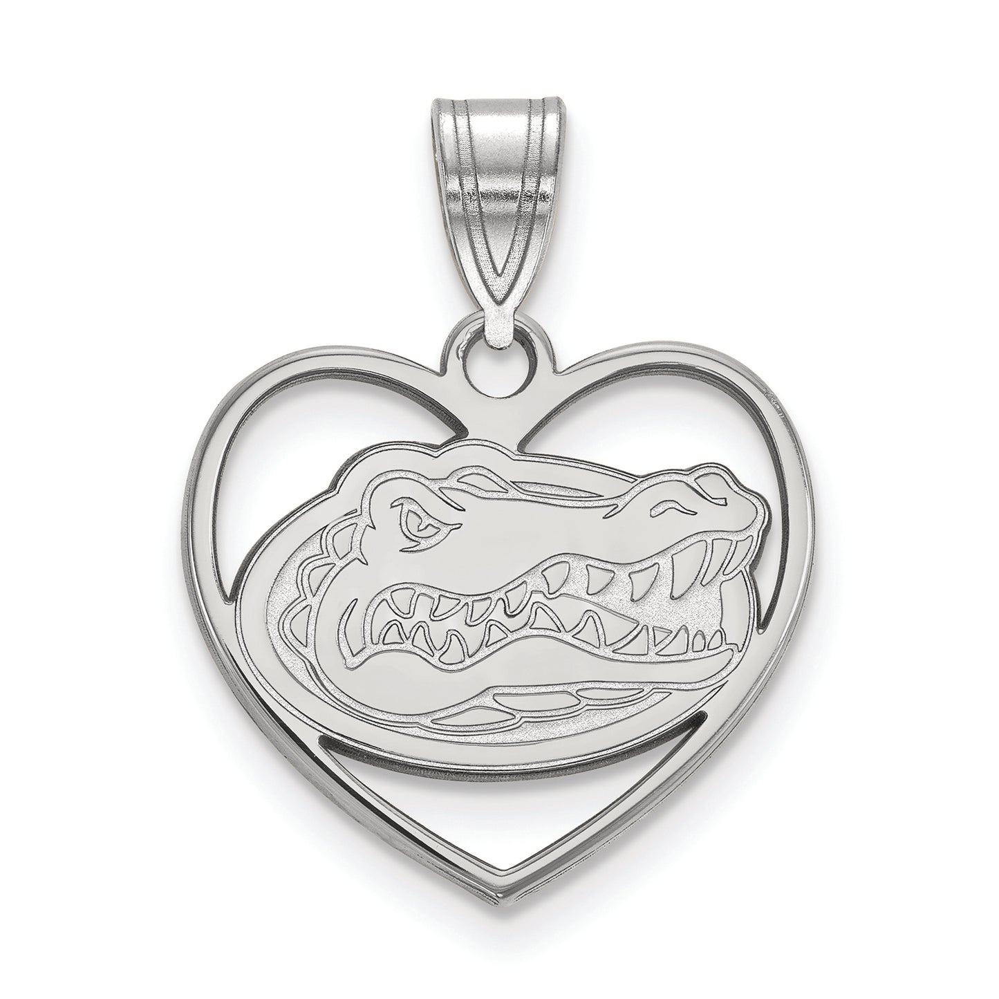 Women's Florida Gators Sterling Silver Logo Heart Pendant