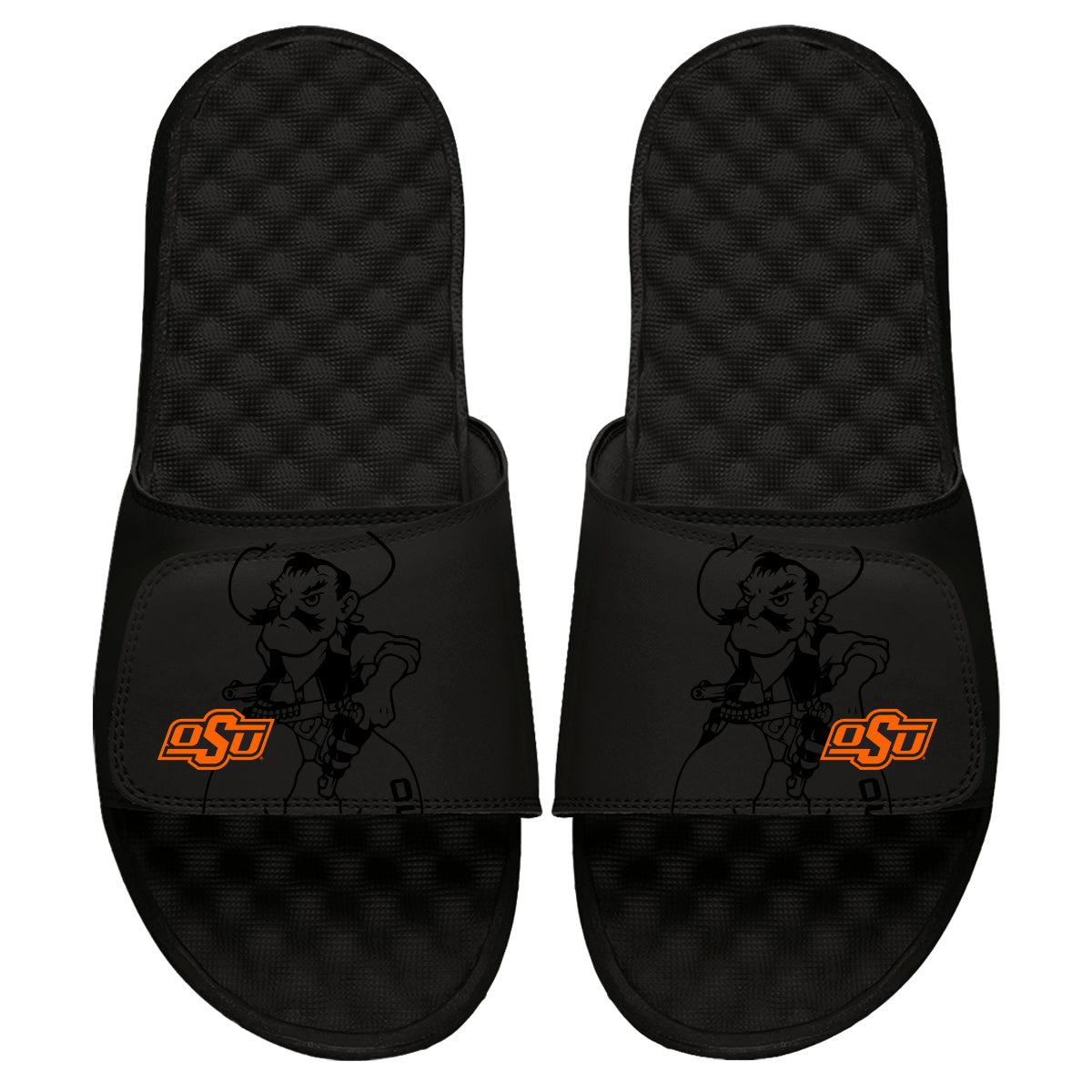 Men's ISlide Black Oklahoma State Cowboys Tonal Pop Slide Sandals