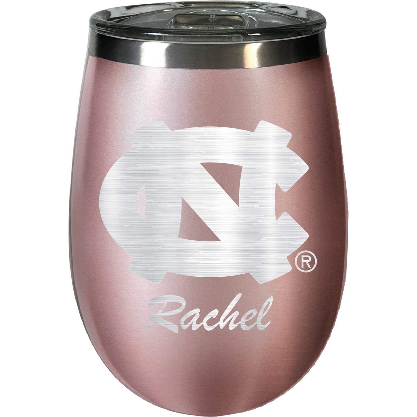 North Carolina Tar Heels 12oz. Personalized Rose Gold Wine Tumbler