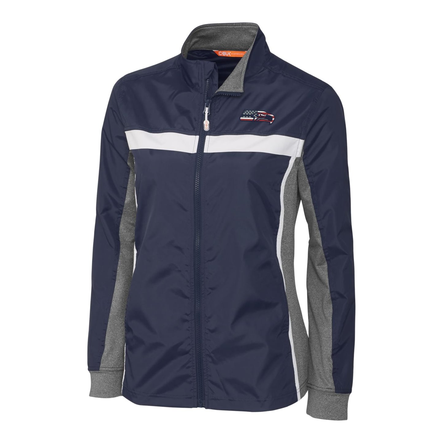 Women's Cutter & Buck College Navy Seattle Seahawks Americana Swish Full-Zip Jacket