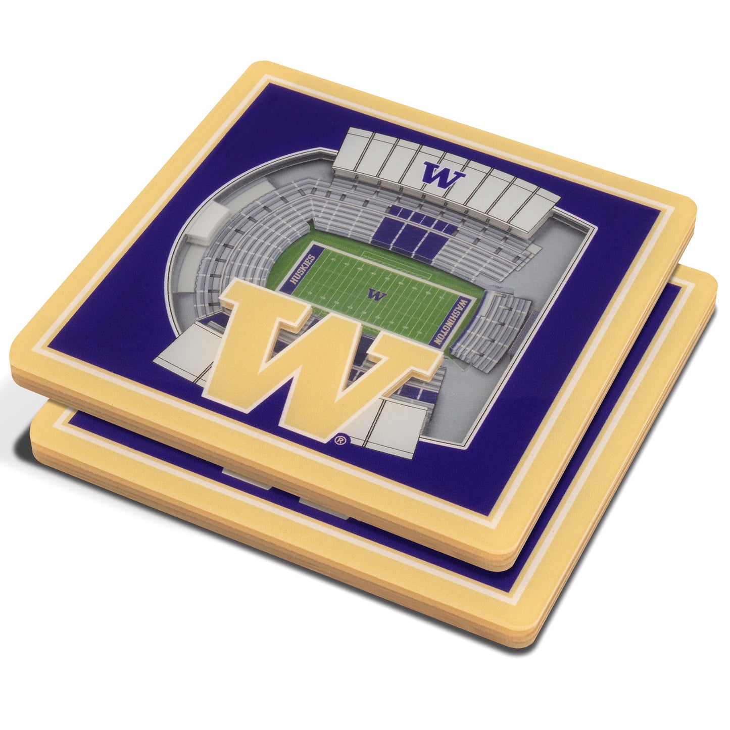 Purple Washington Huskies 3D StadiumViews Coasters