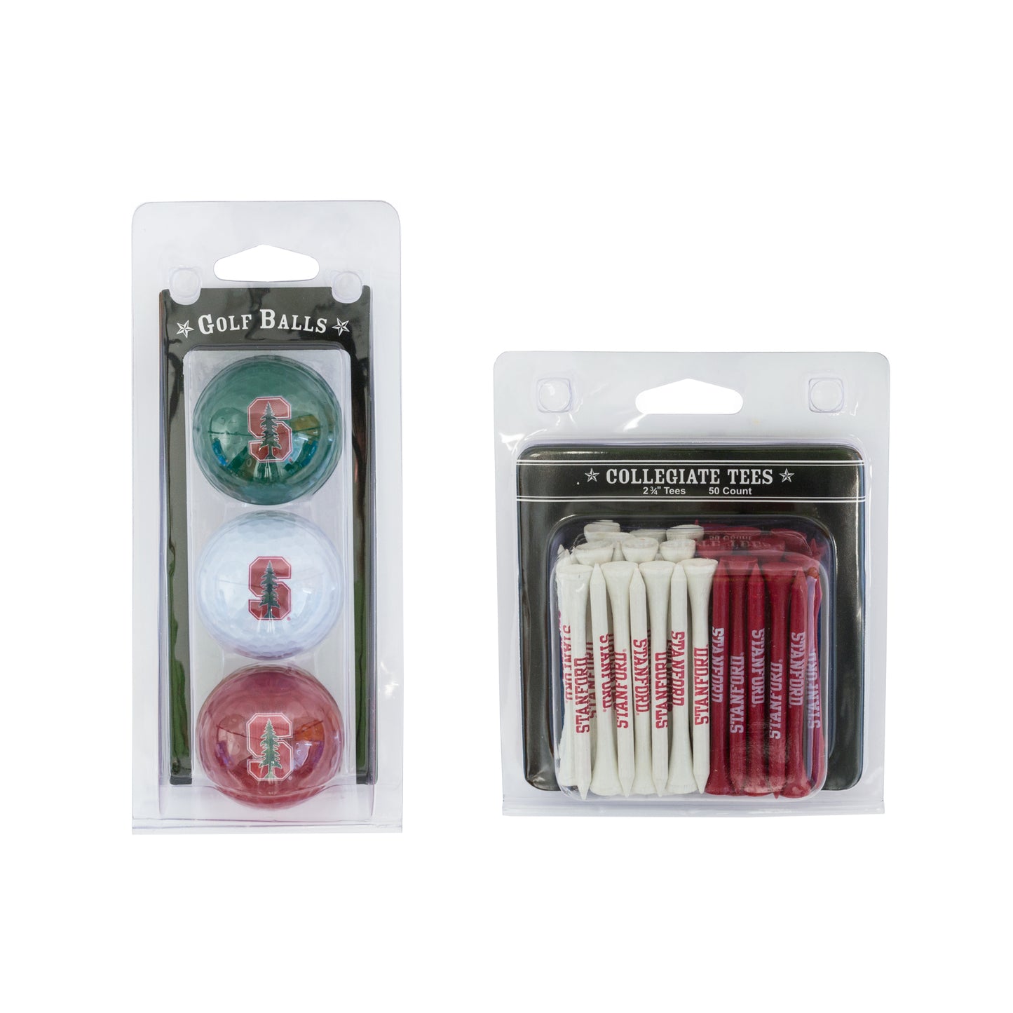 Stanford Cardinal 3-Golf Ball & 50-Golf Tee Set