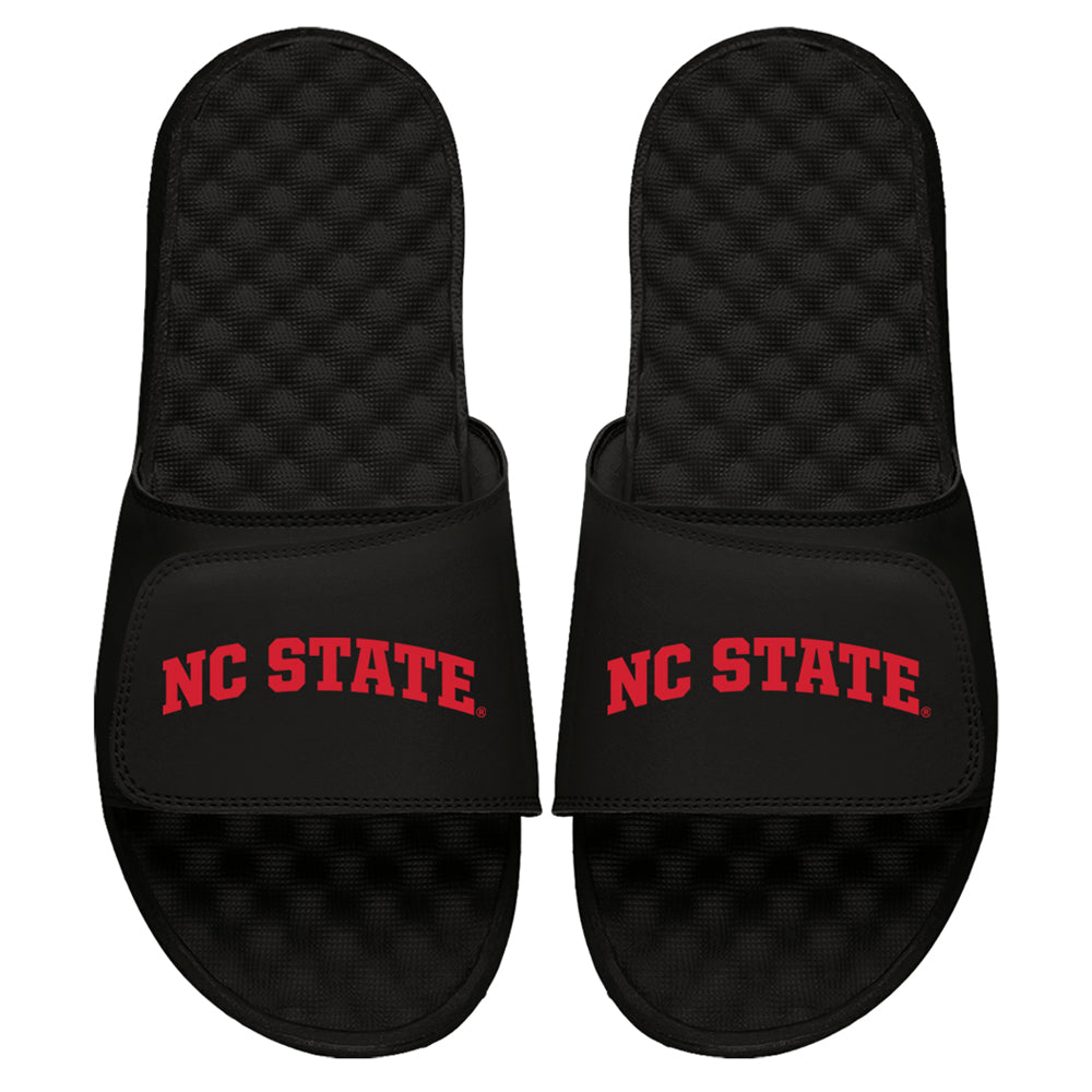 Men's ISlide Black NC State Wolfpack Wordmark Slide Sandals