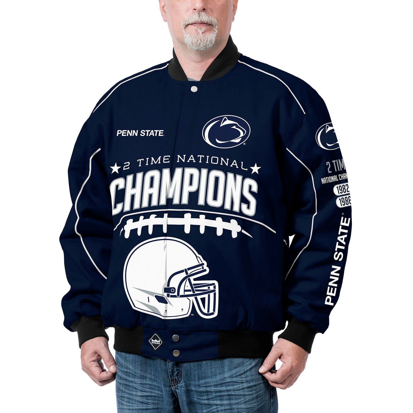 Men's Franchise Club Navy Penn State Nittany Lions Commemorative Cotton Twill Full-Zip Jacket