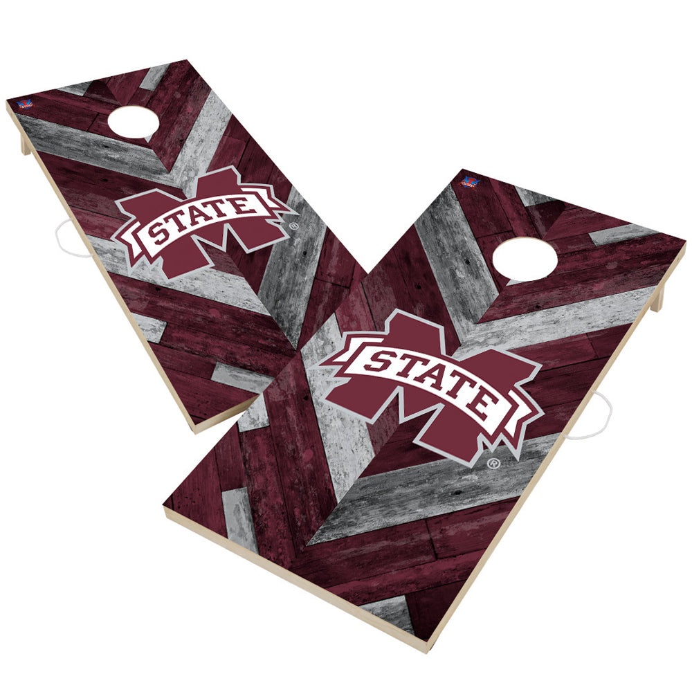 Mississippi State Bulldogs 2' x 4' Herringbone Design Cornhole Set