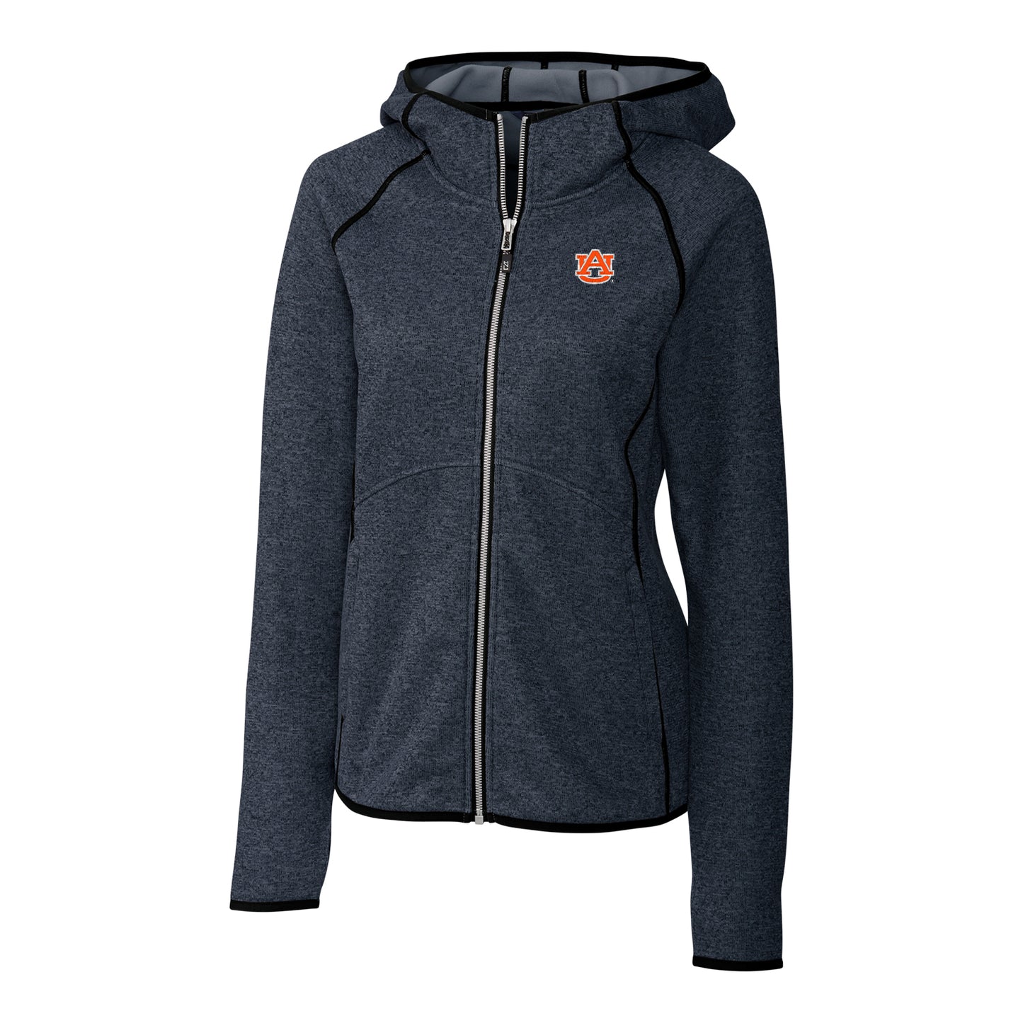 Women's Cutter & Buck Navy Auburn Tigers Mainsail Hooded Full-Zip Jacket