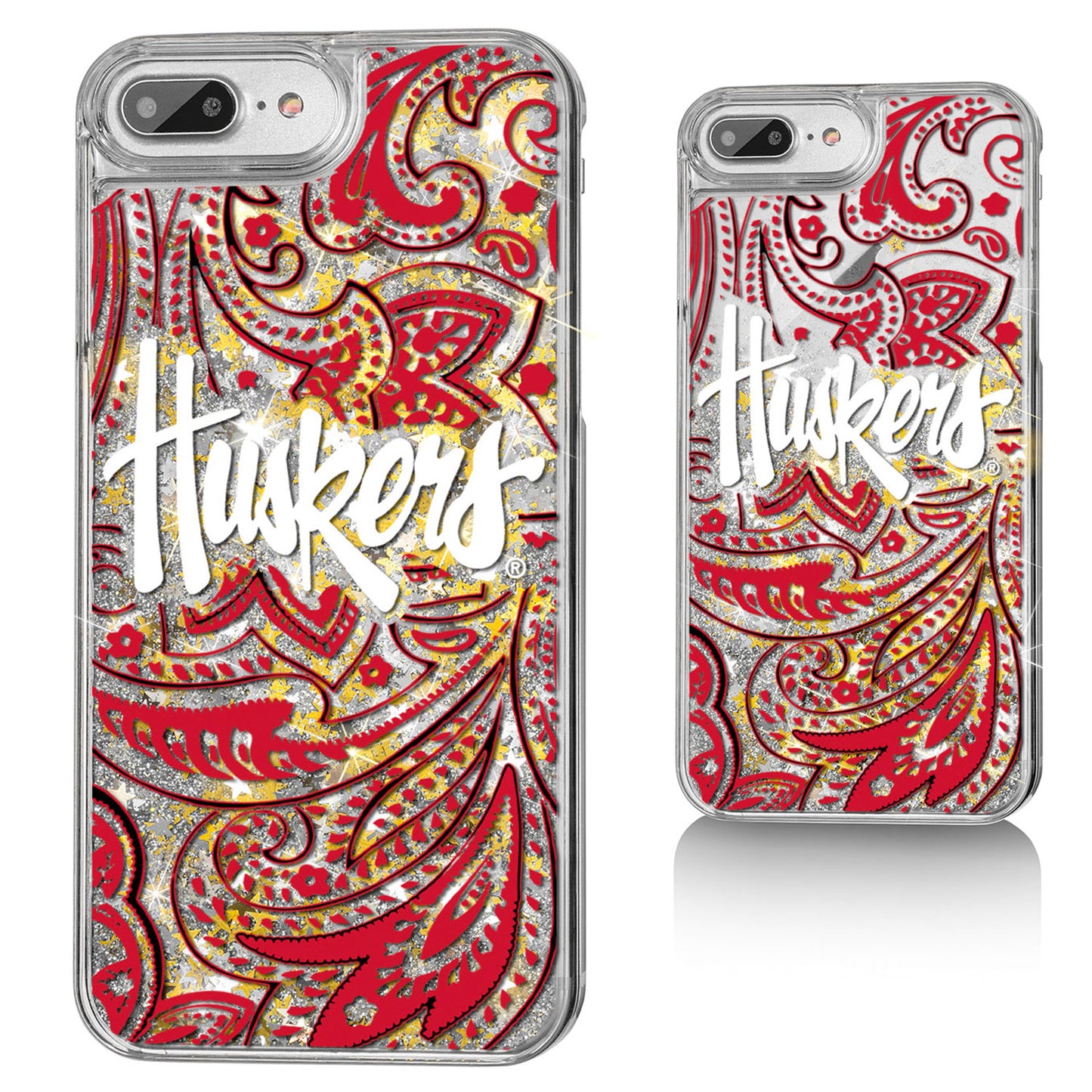 Nebraska Huskers iPhone Glitter Paisley Design Case