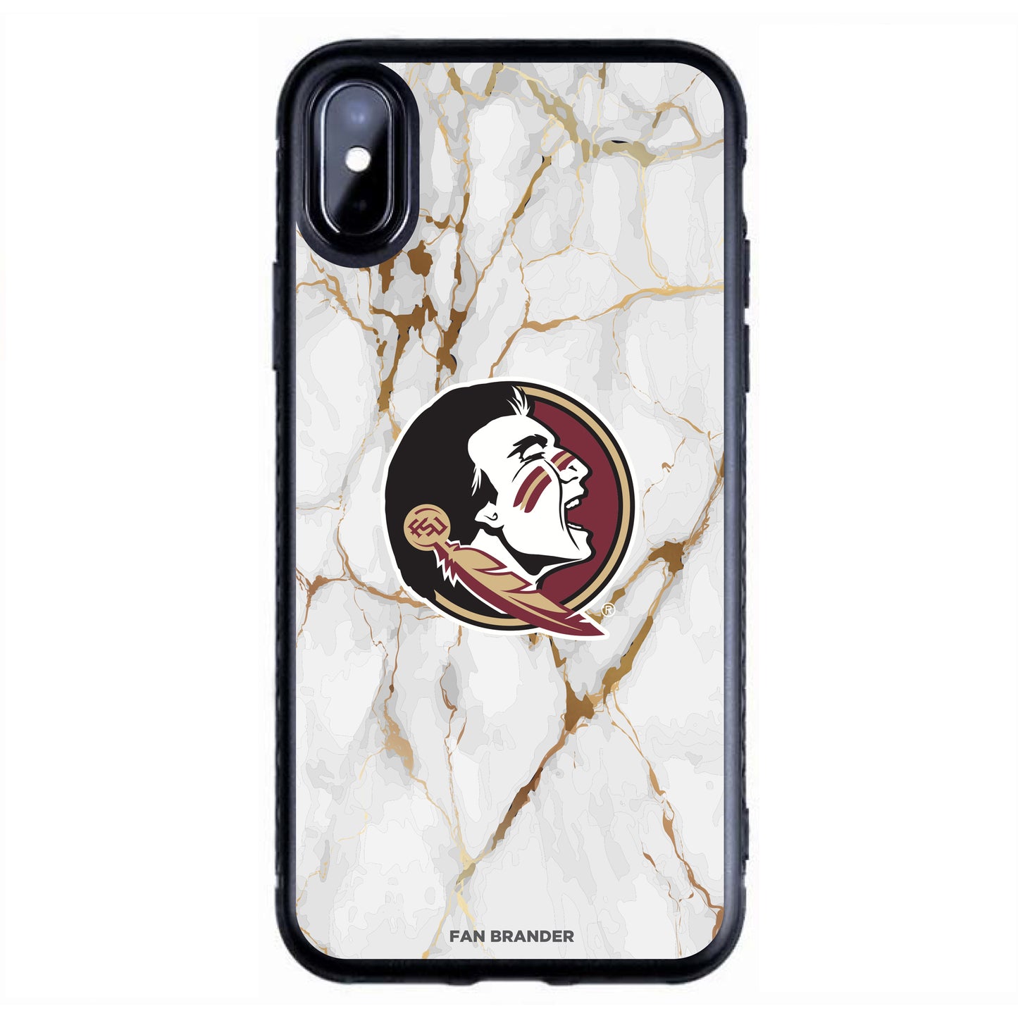 Black Florida State Seminoles iPhone Slim Marble Design Case