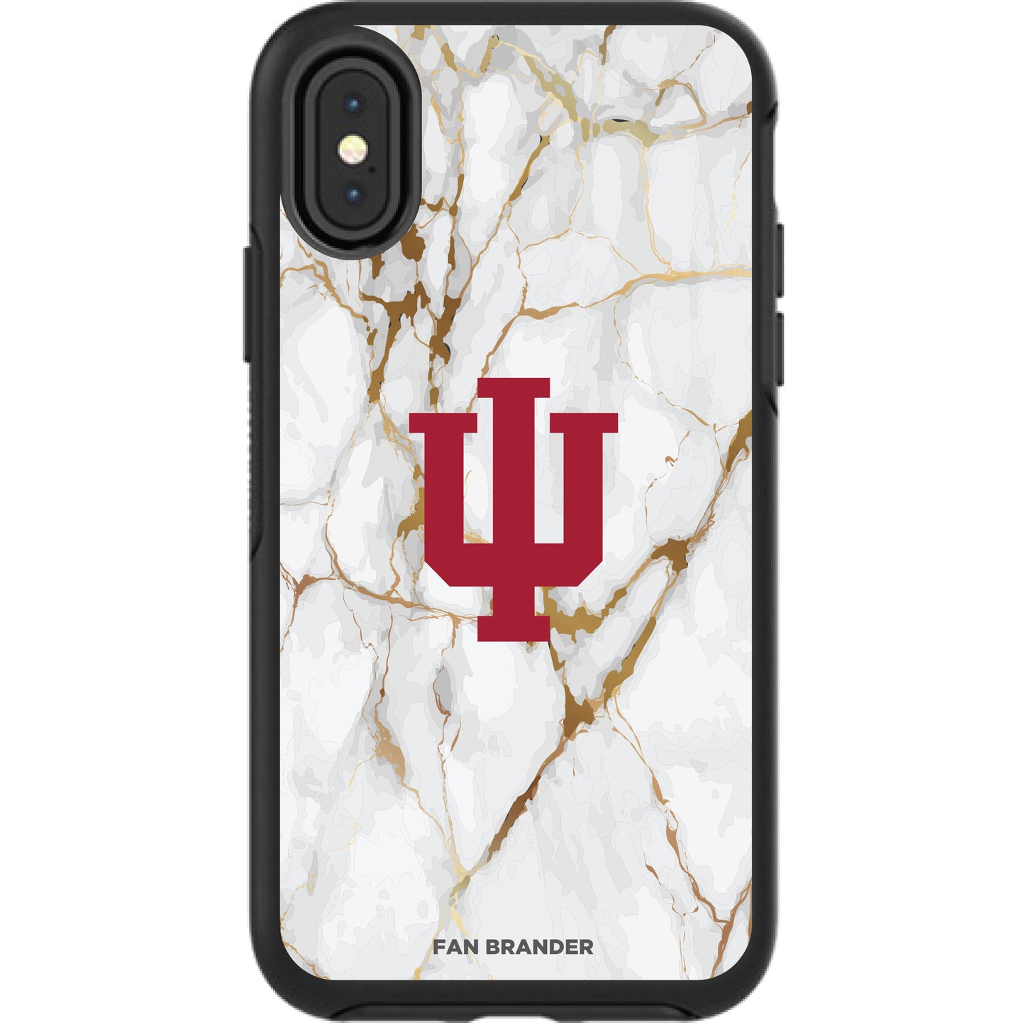 Black Indiana Hoosiers iPhone Symmetry Marble Case