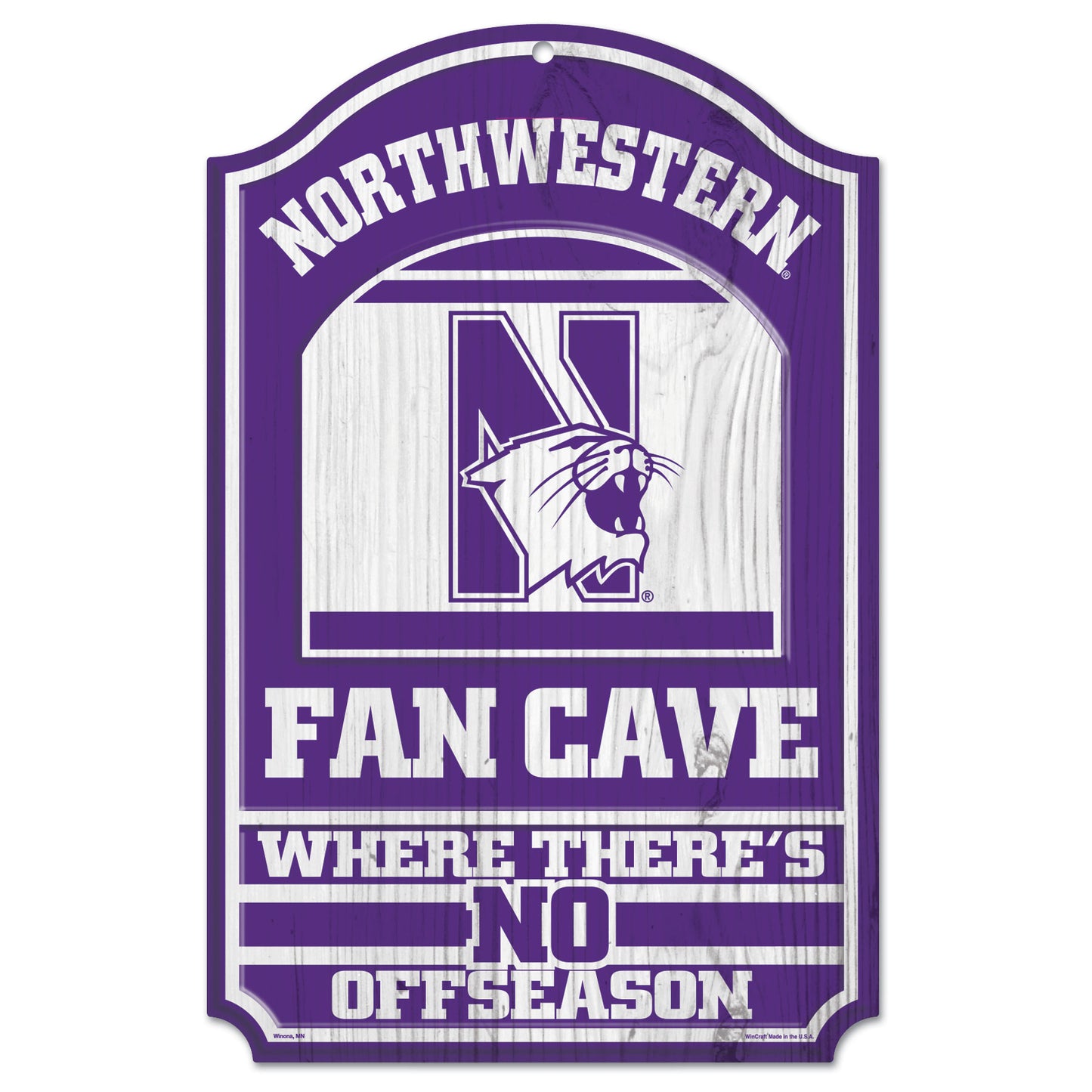 WinCraft Northwestern Wildcats 11'' x 17'' Fan Cave Wood Sign