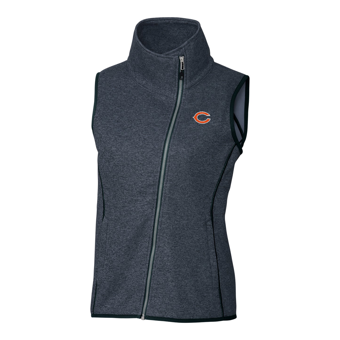 Women's Cutter & Buck Navy Chicago Bears Mainsail Full-Zip Vest