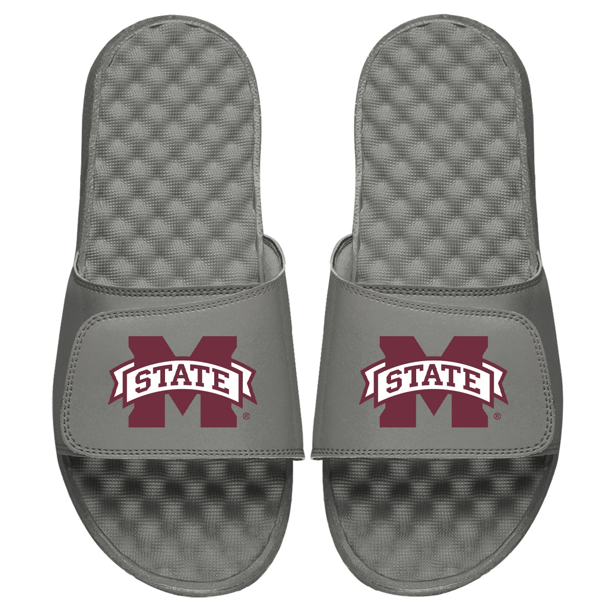 Youth ISlide Gray Mississippi State Bulldogs Primary Logo Slide Sandals