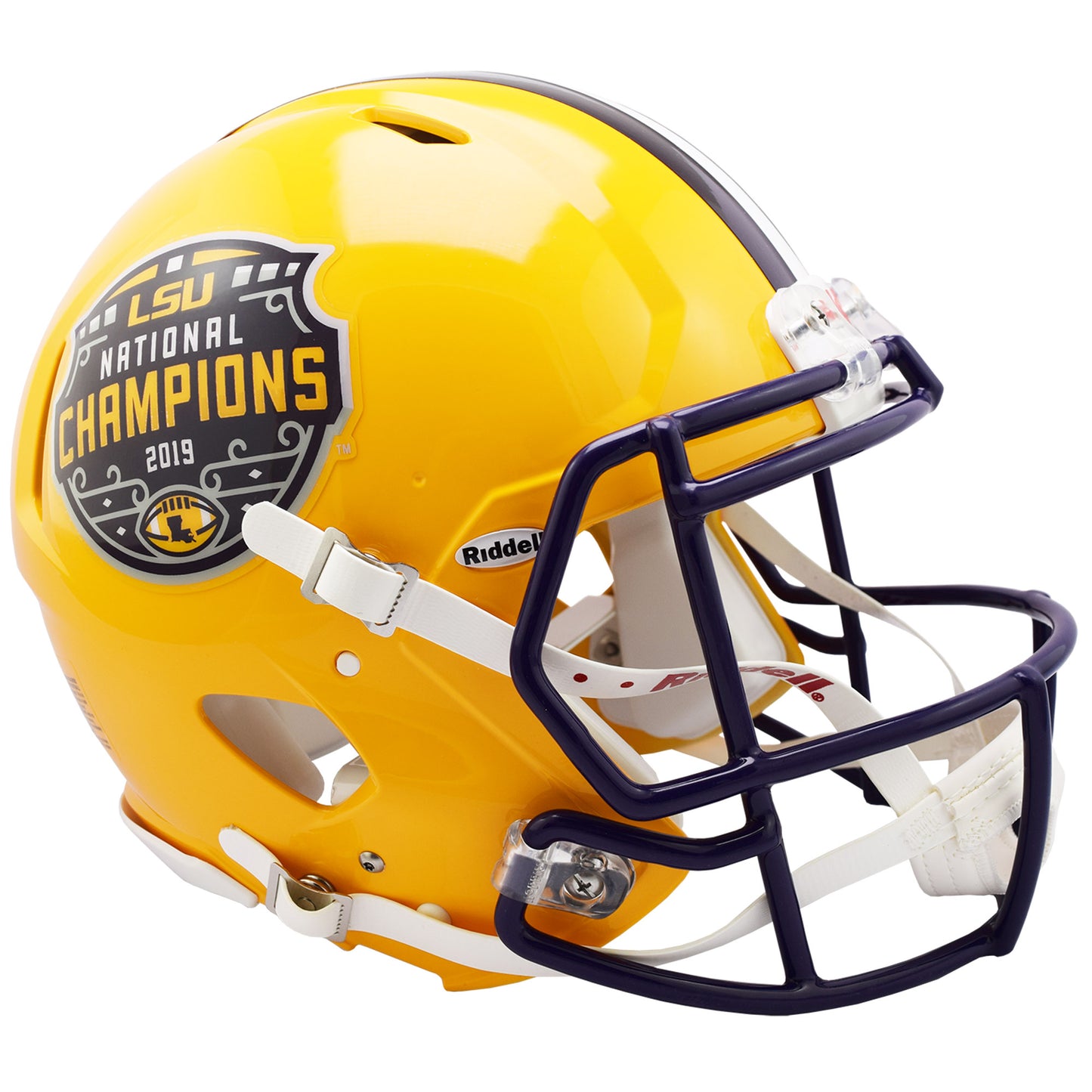 LSU Tigers Riddell College Football Playoff 2019 National Champions Logo Speed Authentic Helmet