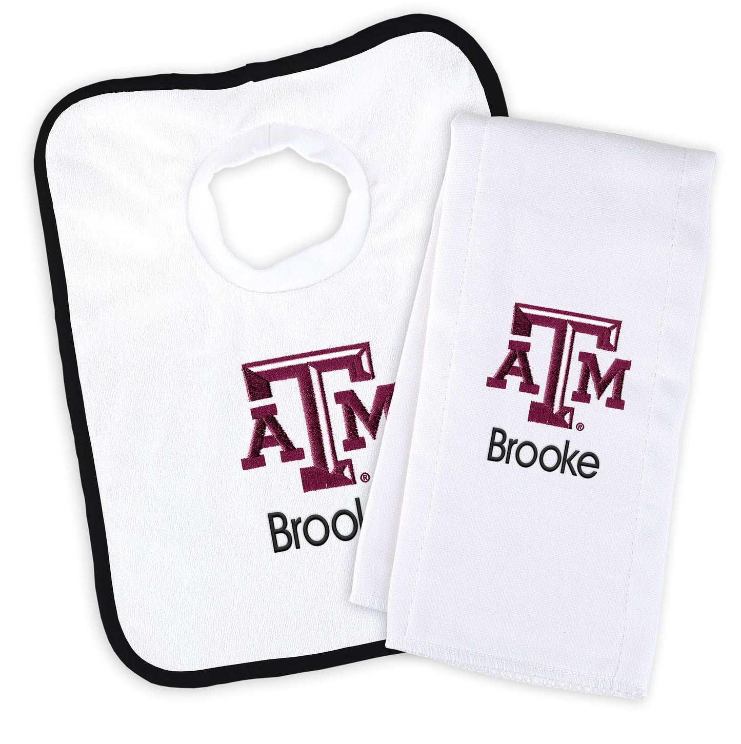 Newborn & Infant Texas A&M Aggies Personalized Bib & Burp Cloth Set