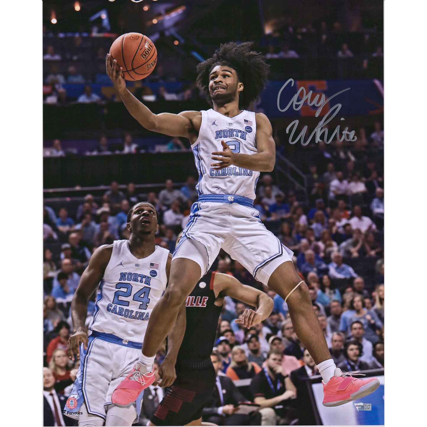 Coby White North Carolina Tar Heels Autographed 16" x 20" Finger Roll Photograph