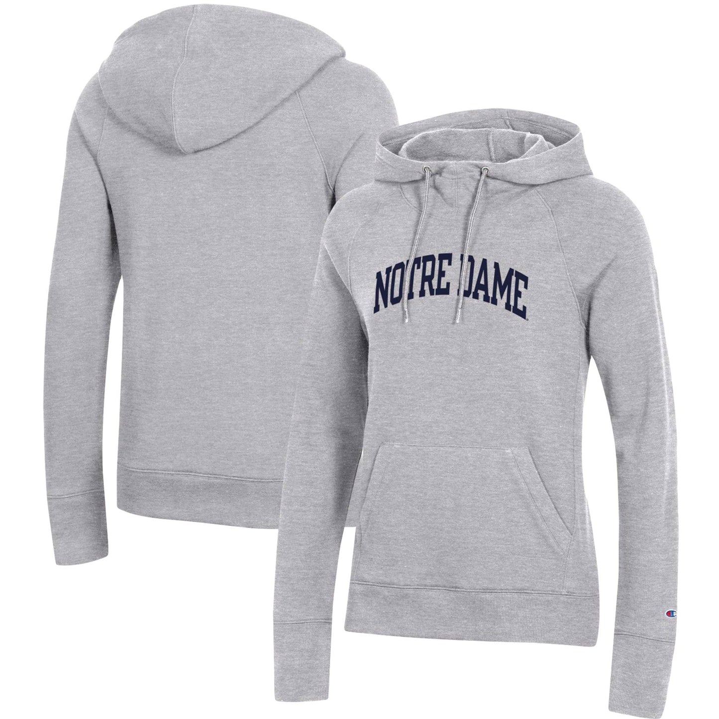 Women's Champion Heathered Gray Notre Dame Fighting Irish Arch Pullover Hoodie