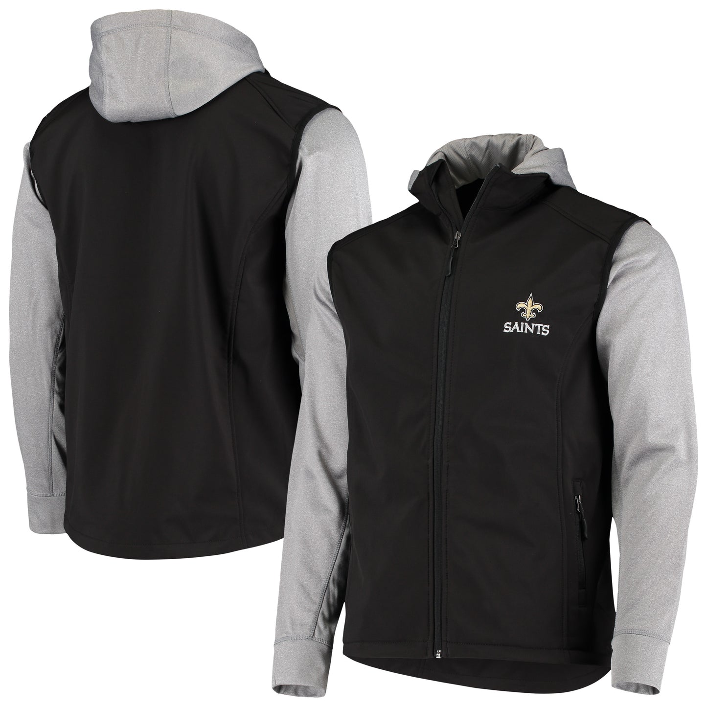 Men's Dunbrooke Black/Gray New Orleans Saints Alpha Full-Zip Jacket