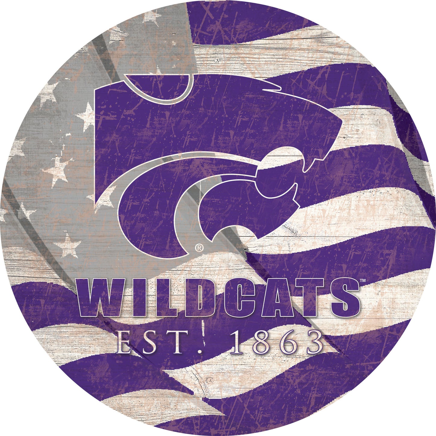 Kansas State Wildcats 12" Team Color Flag Sign
