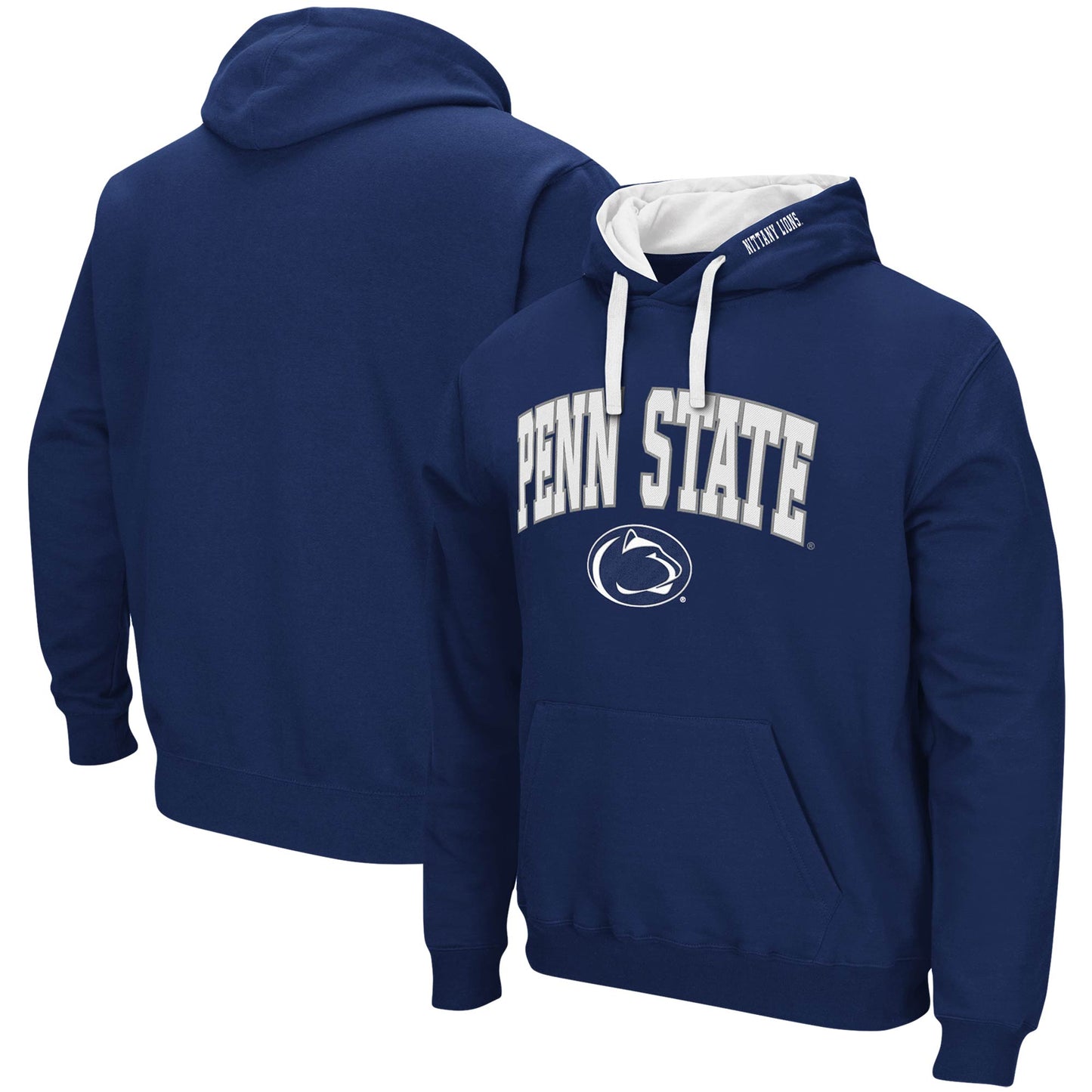 Men's Colosseum Navy Penn State Nittany Lions Big & Tall Arch & Logo 2.0 Pullover Hoodie