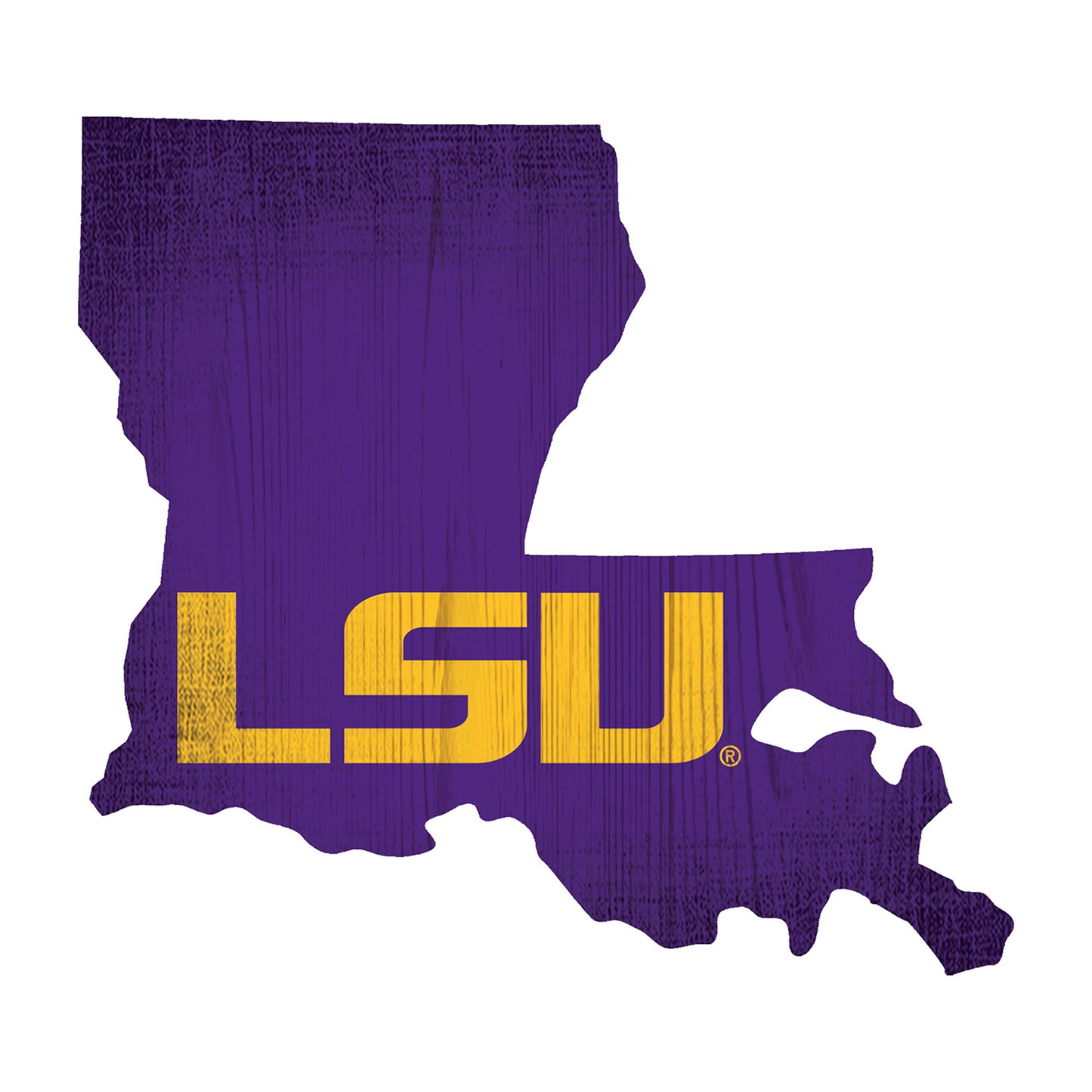 LSU Tigers 12" Logo State Sign