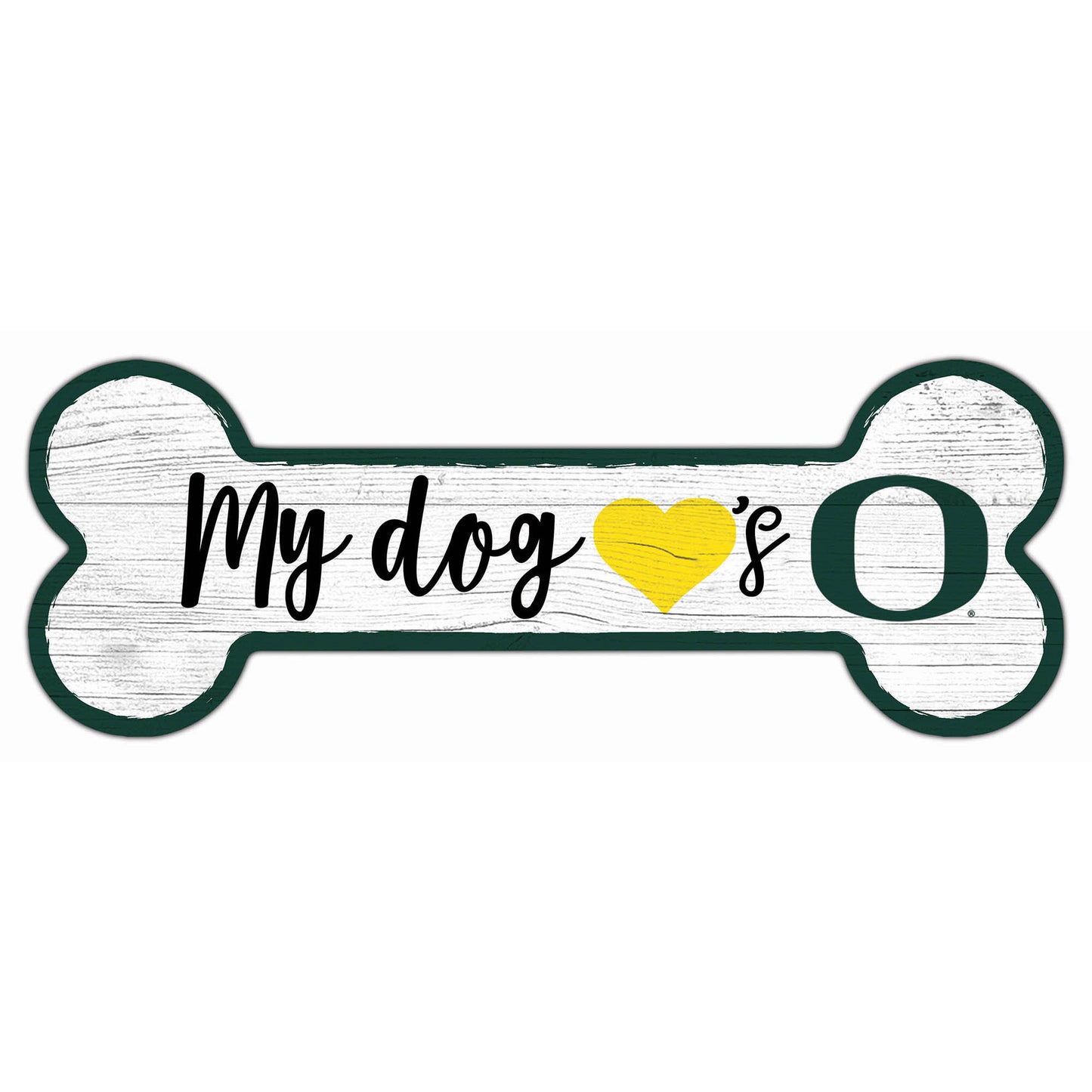 Oregon Ducks 6" x 12" Team Dog Bone Sign
