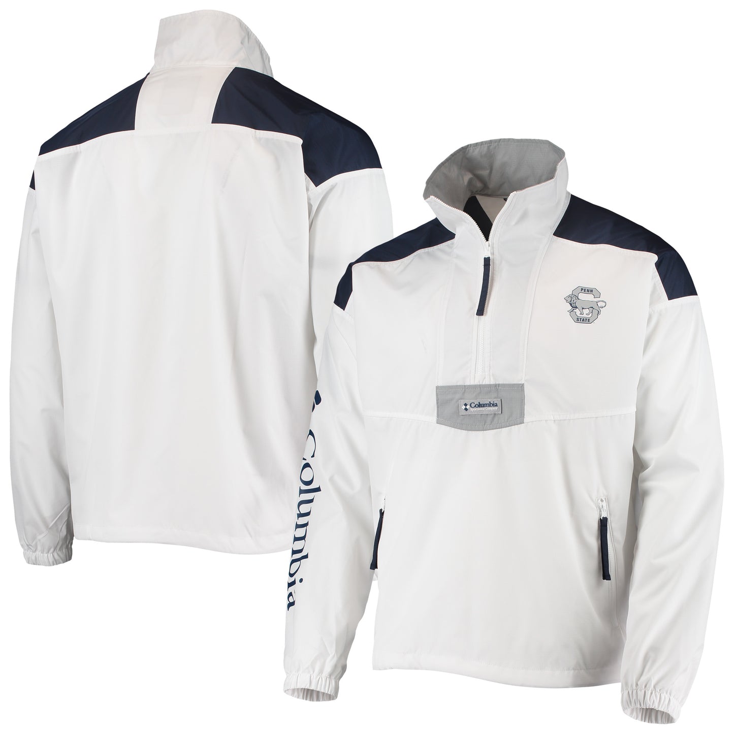 Men's Columbia White Penn State Nittany Lions Santa Ana Anorak Quarter-Zip Jacket