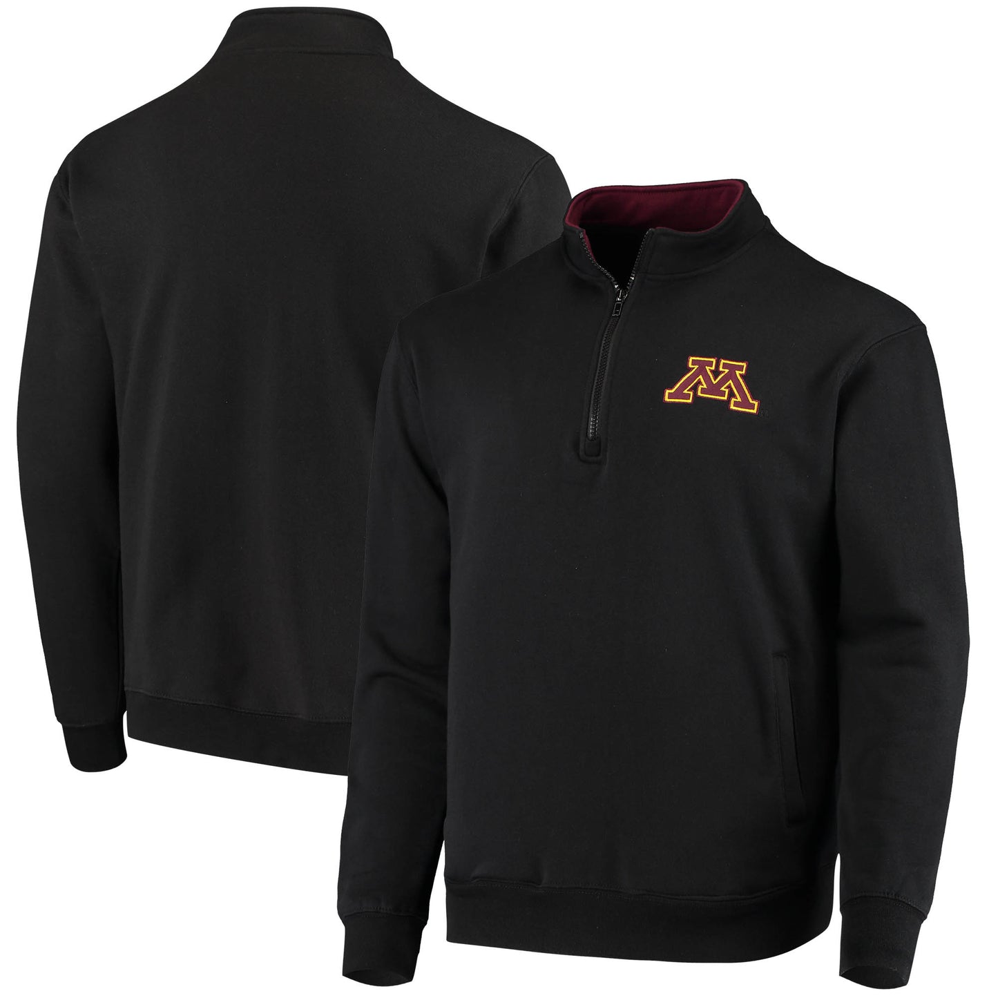 Men's Colosseum Black Minnesota Golden Gophers Tortugas Logo Quarter-Zip Jacket