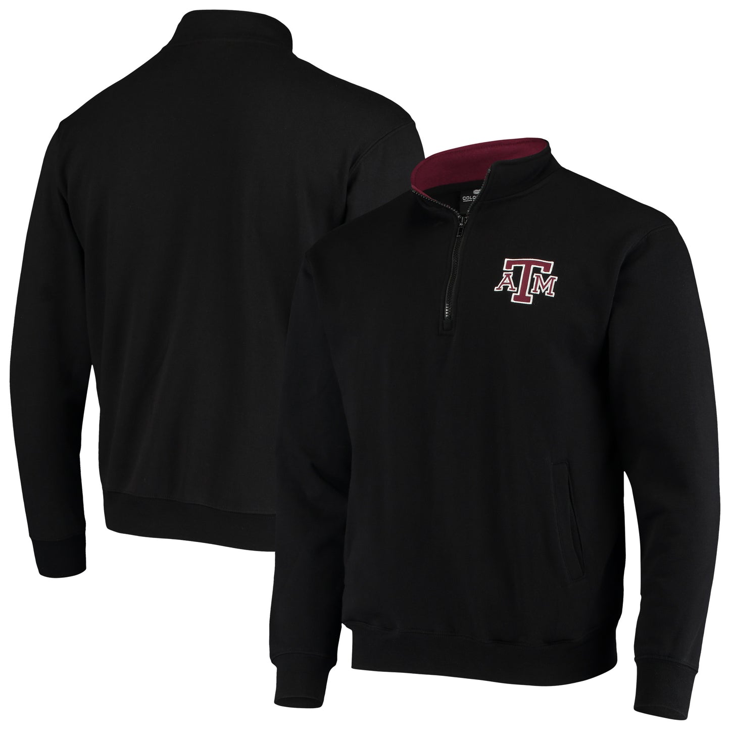 Men's Colosseum Black Texas A&M Aggies Tortugas Logo Quarter-Zip Jacket