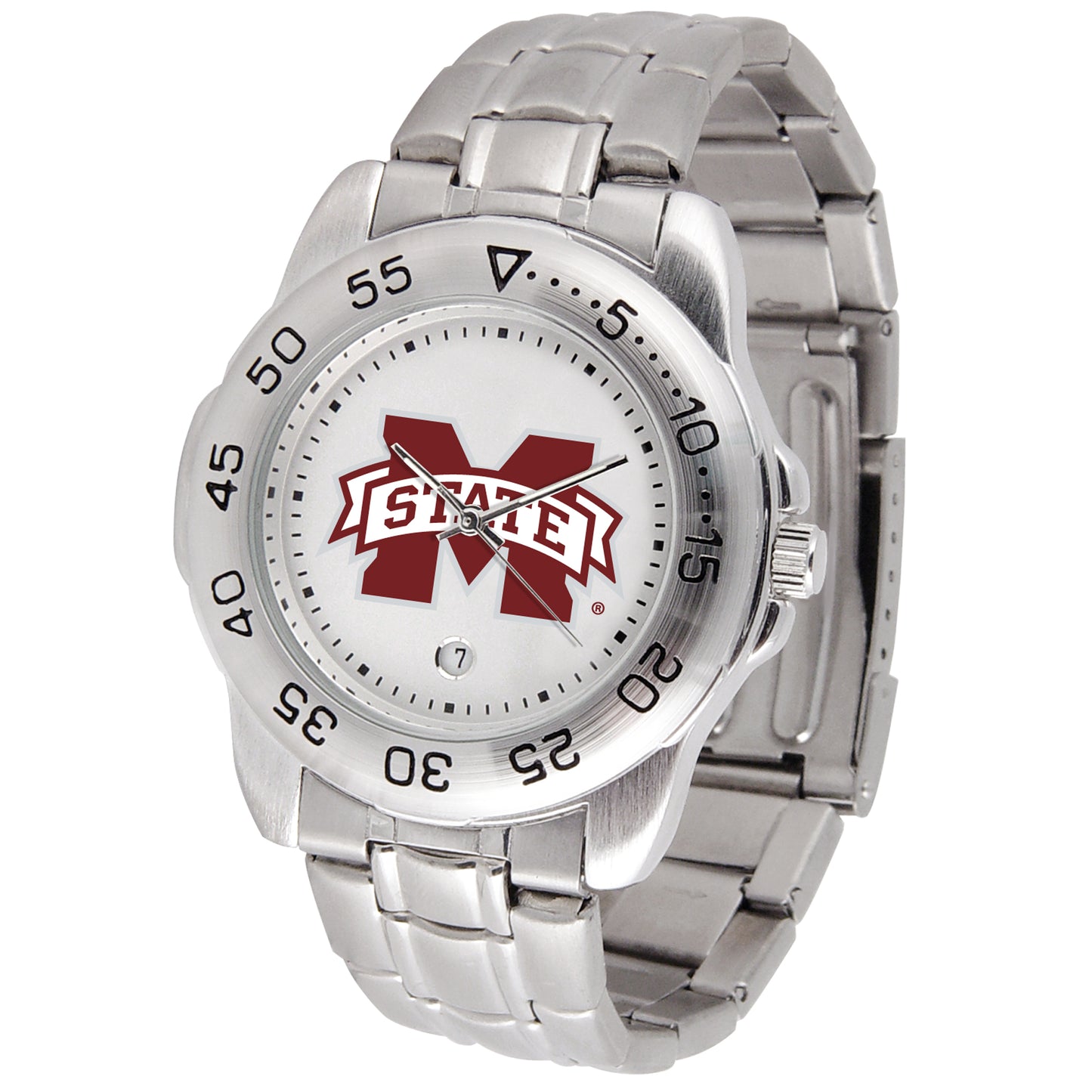 White Mississippi State Bulldogs Sport Steel Watch