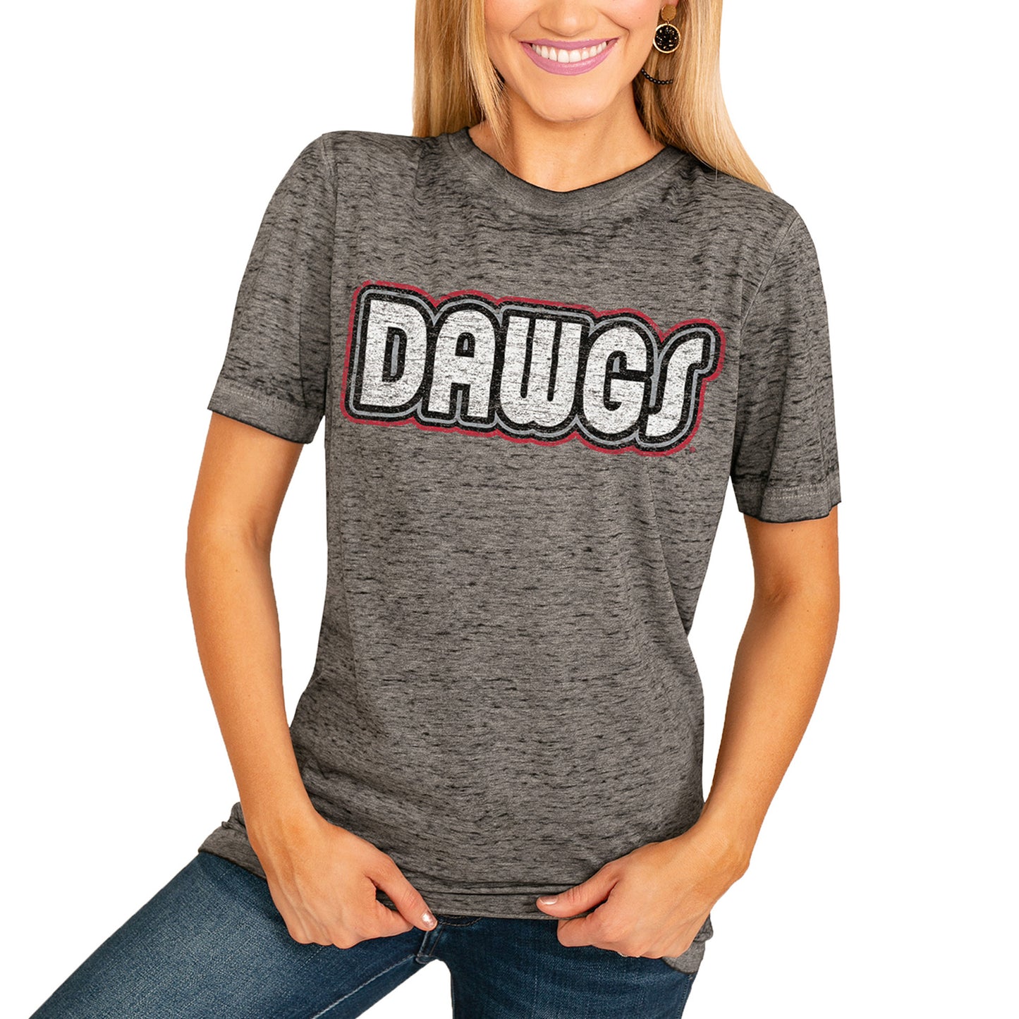 Women's Charcoal Georgia Bulldogs It's A Win Boyfriend T-Shirt