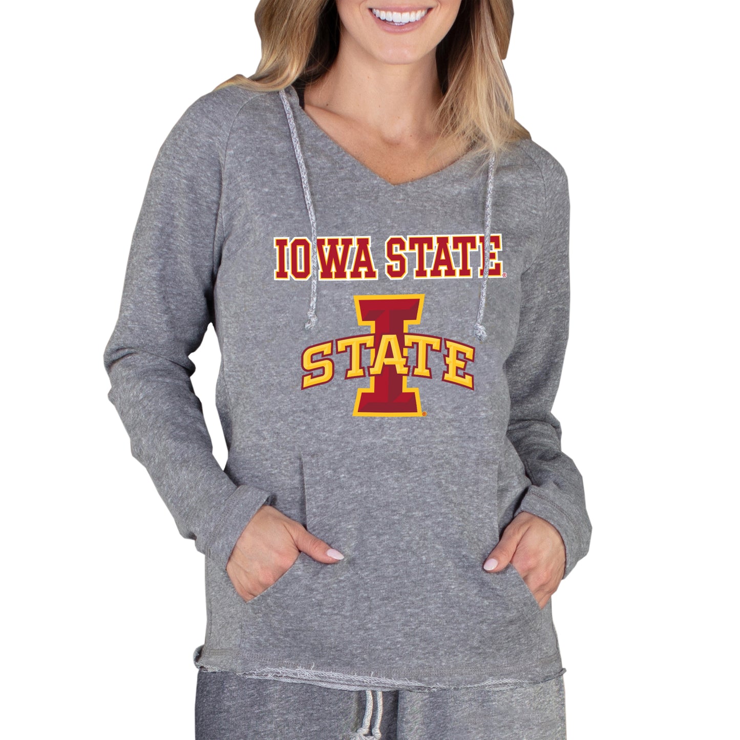 Women's Concepts Sport Gray Iowa State Cyclones Mainstream Lightweight Terry Pullover Hoodie