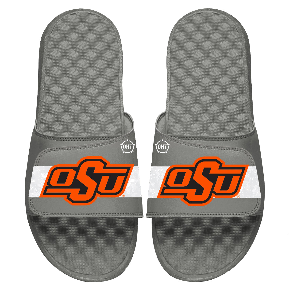 Men's ISlide Black/White Oklahoma State Cowboys OHT Military Appreciation Slide Sandals