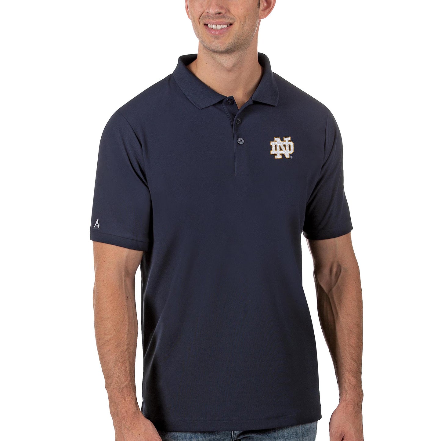 Men's Antigua Navy Notre Dame Fighting Irish Legacy Pique Polo