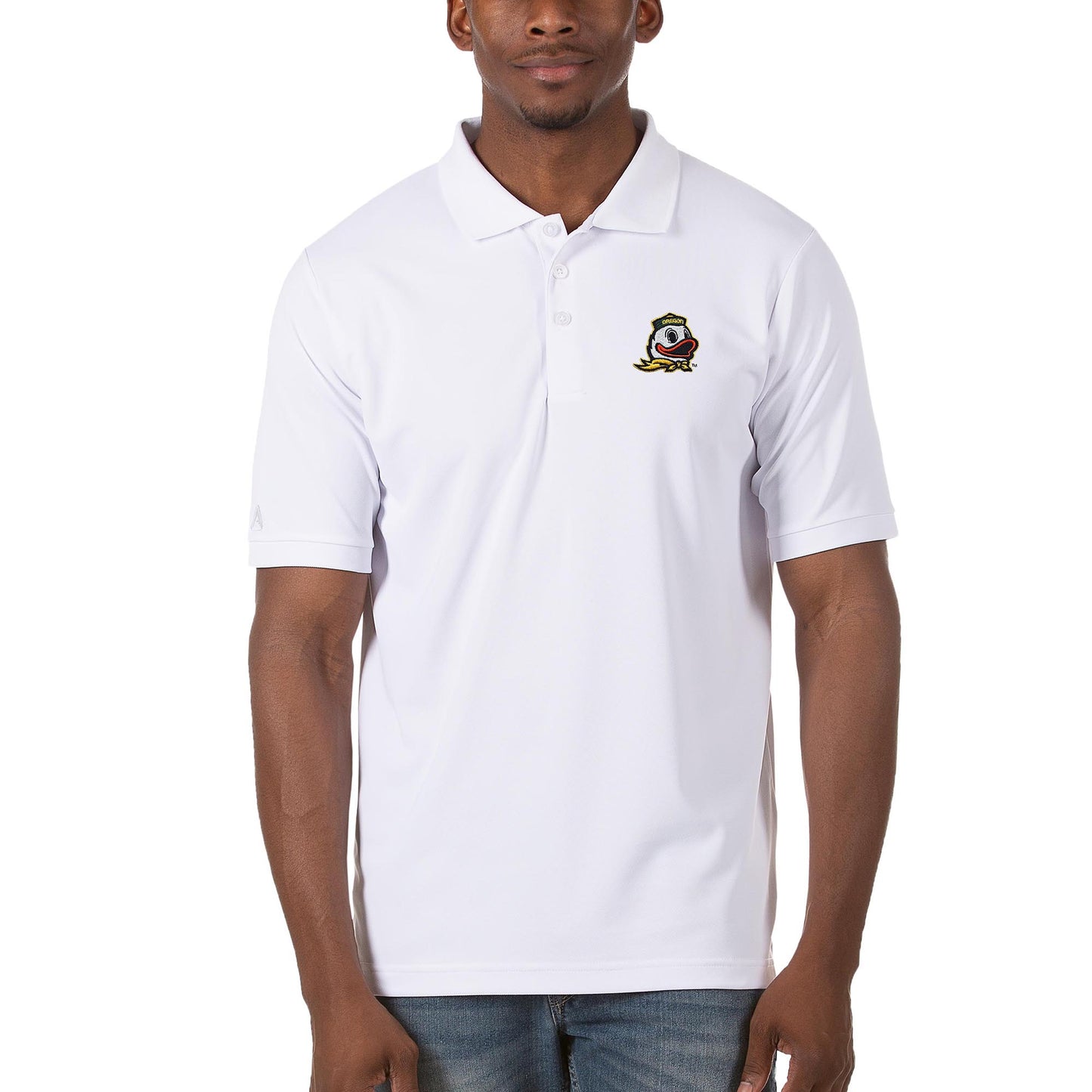 Men's Antigua White Oregon Ducks Legacy Pique Polo