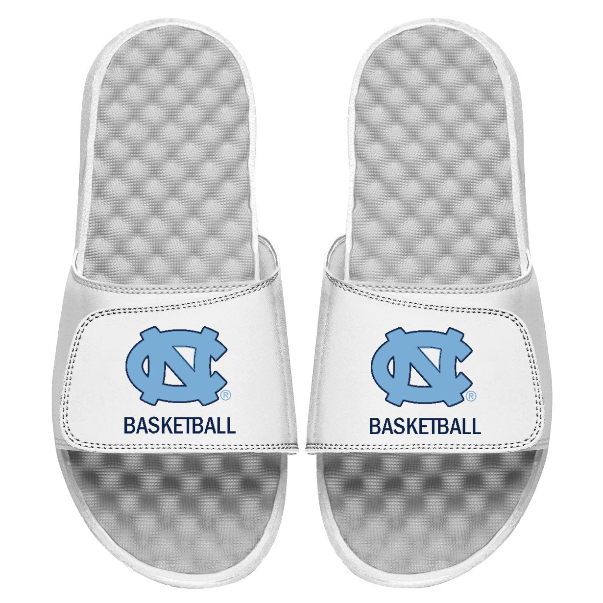 Youth ISlide White North Carolina Tar Heels Basketball Slide Sandals
