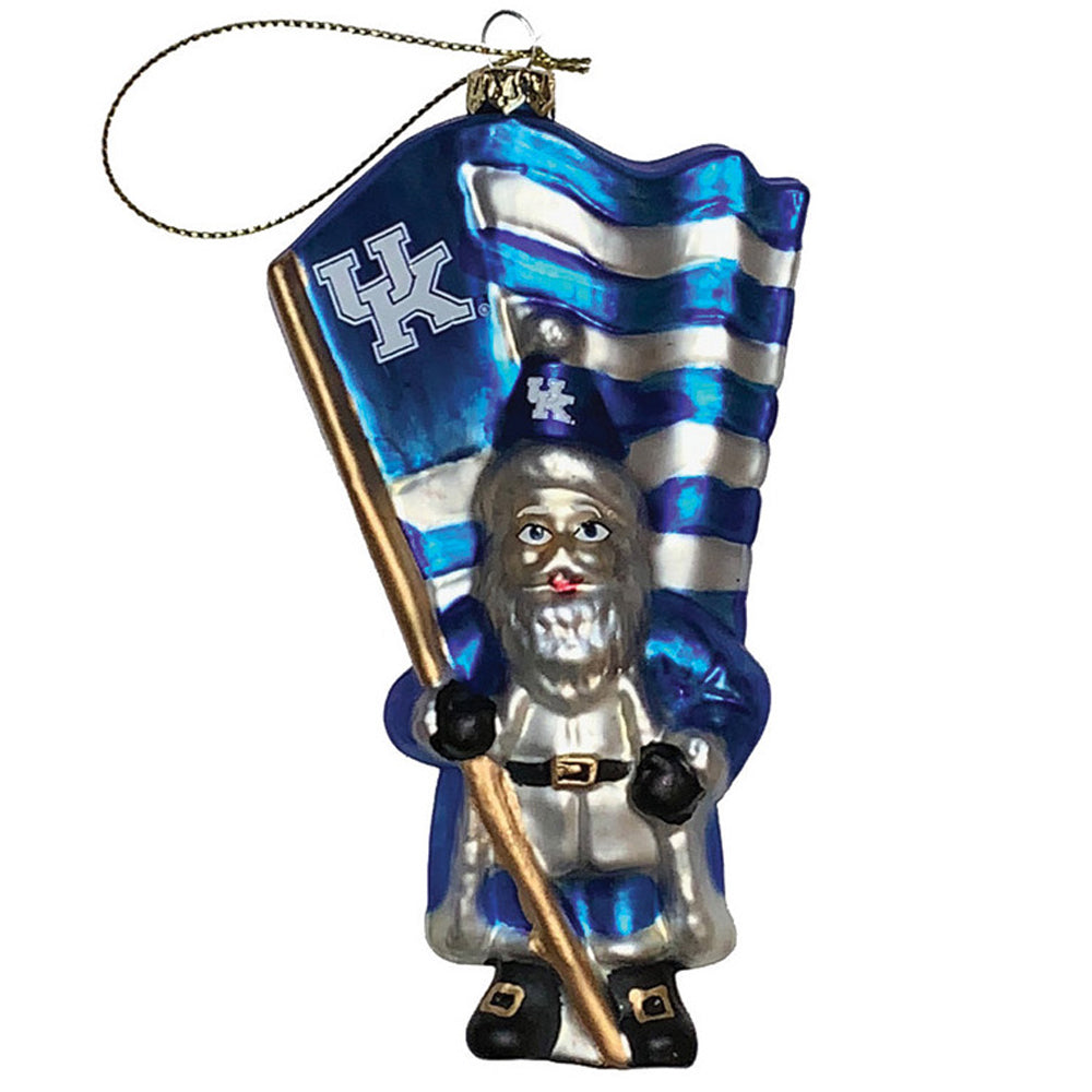 Royal/Gray Kentucky Wildcats 6'' Team Flag Santa Ornament