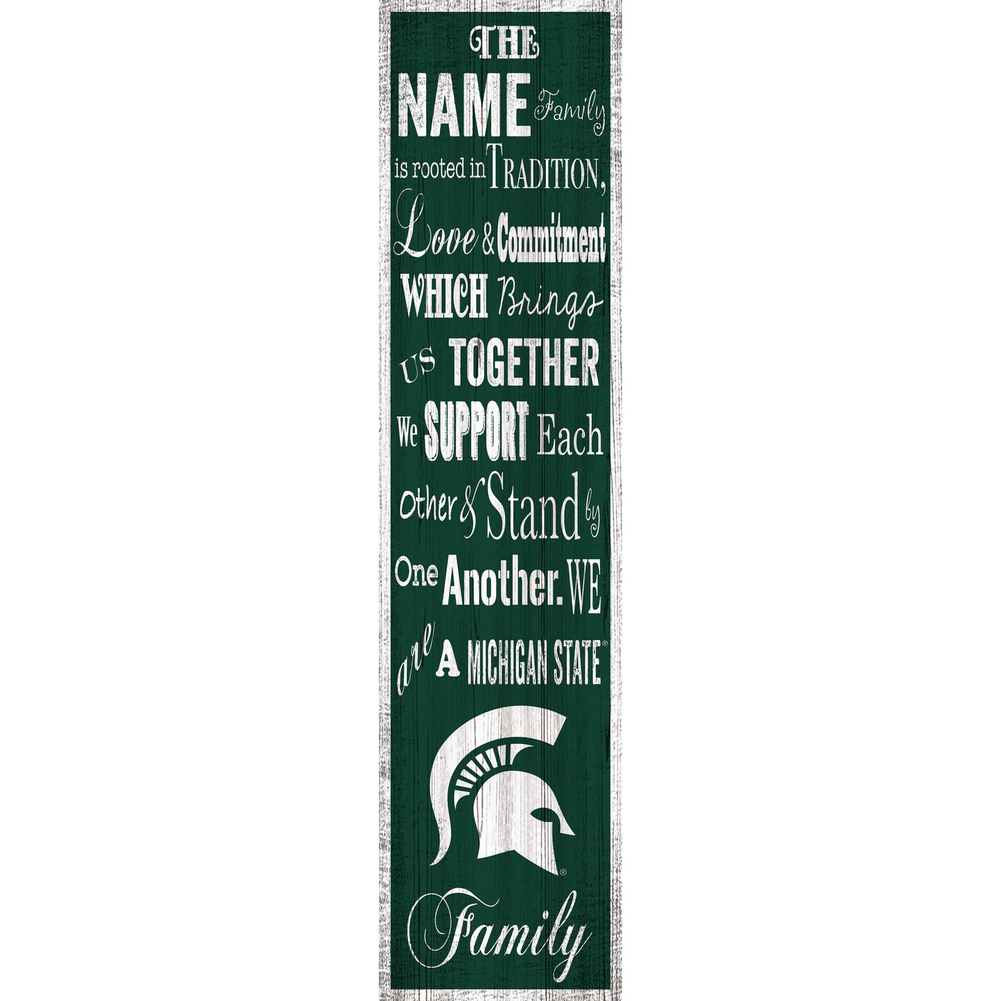 Michigan State Spartans 6'' x 24'' Personalized Family Banner Sign