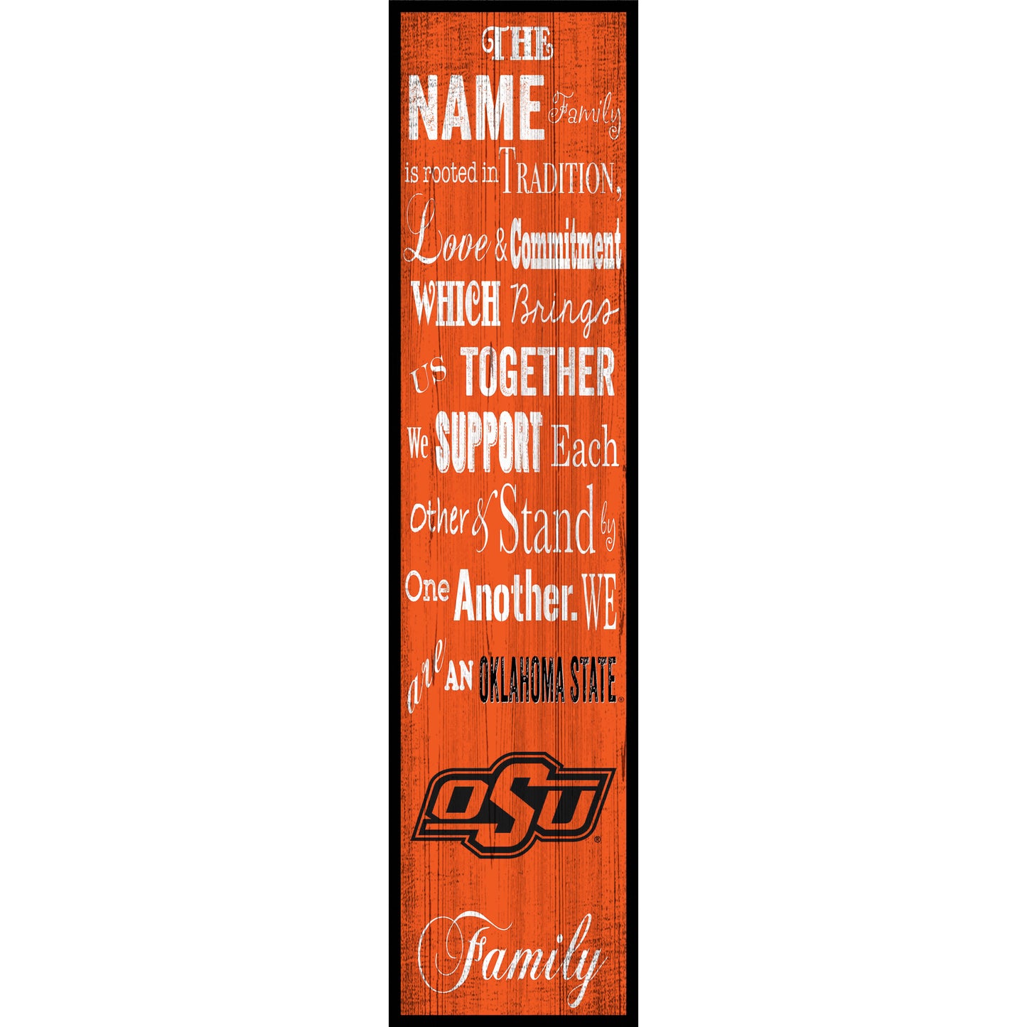 Oklahoma State Cowboys 6'' x 24'' Personalized Family Banner Sign