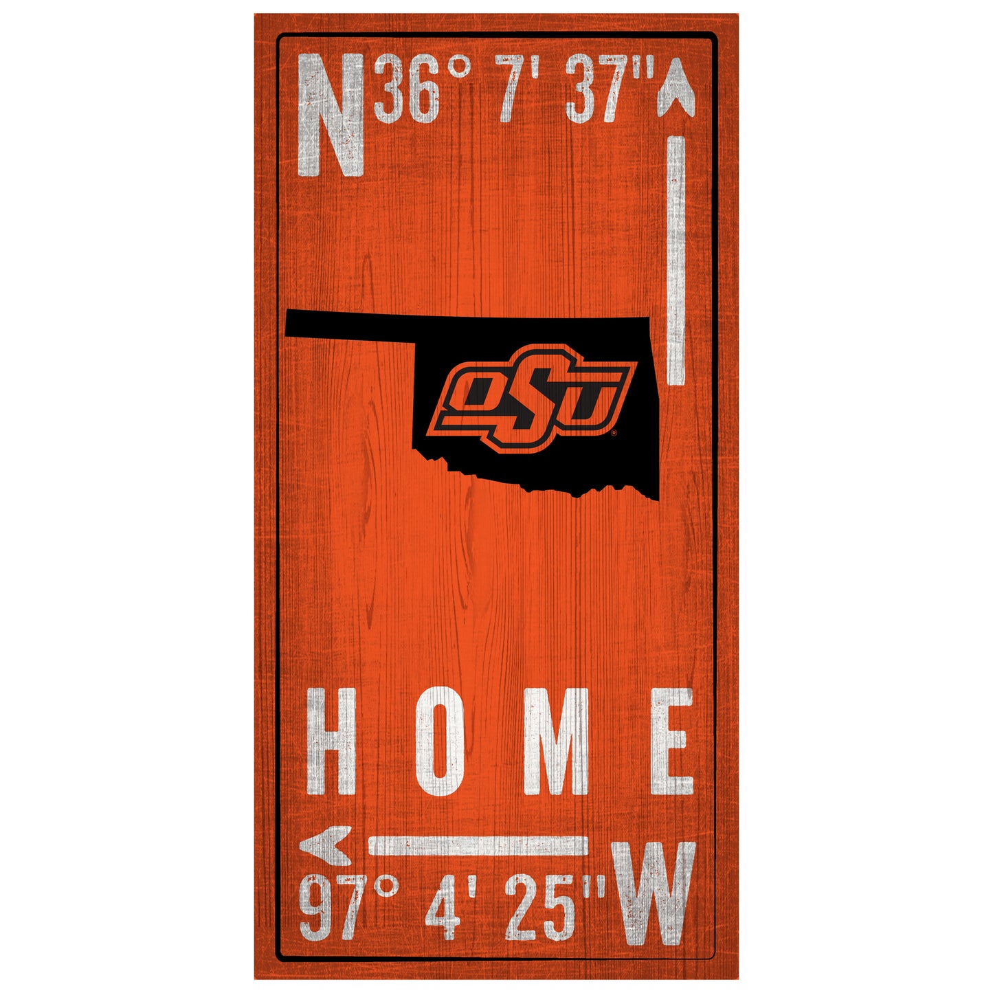 Oklahoma State Cowboys 6'' x 12'' Team Coordinate Sign