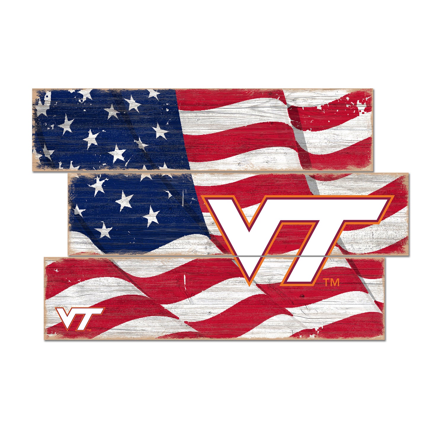 Virginia Tech Hokies 3-Plank Team Flag
