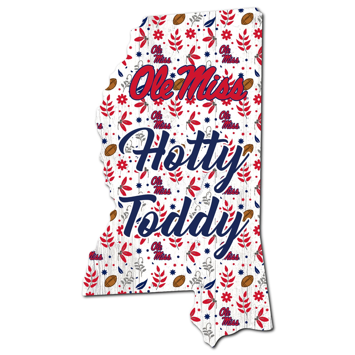 Ole Miss Rebels 12'' Floral State Sign