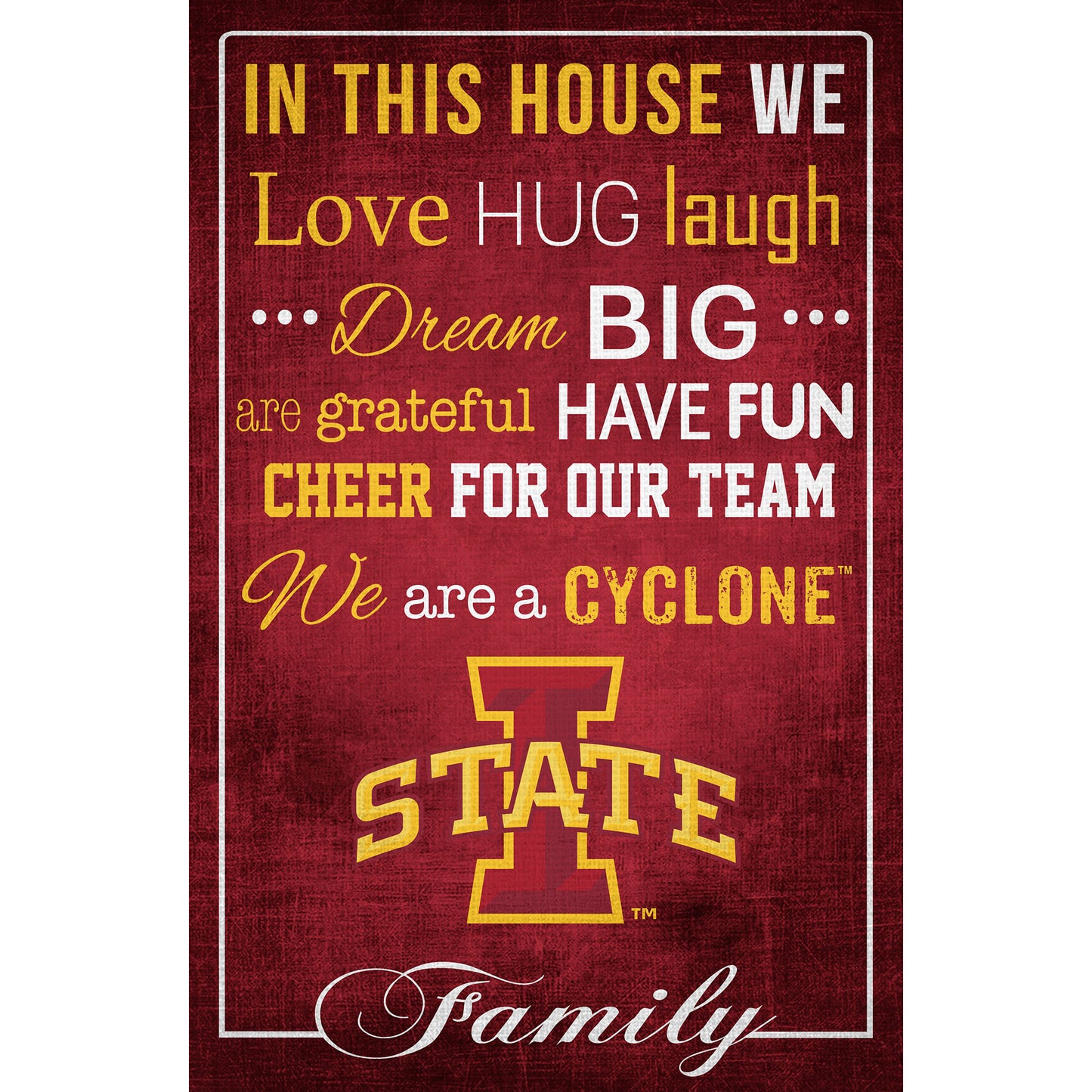 Iowa State Cyclones 17'' x 26'' In This House Sign