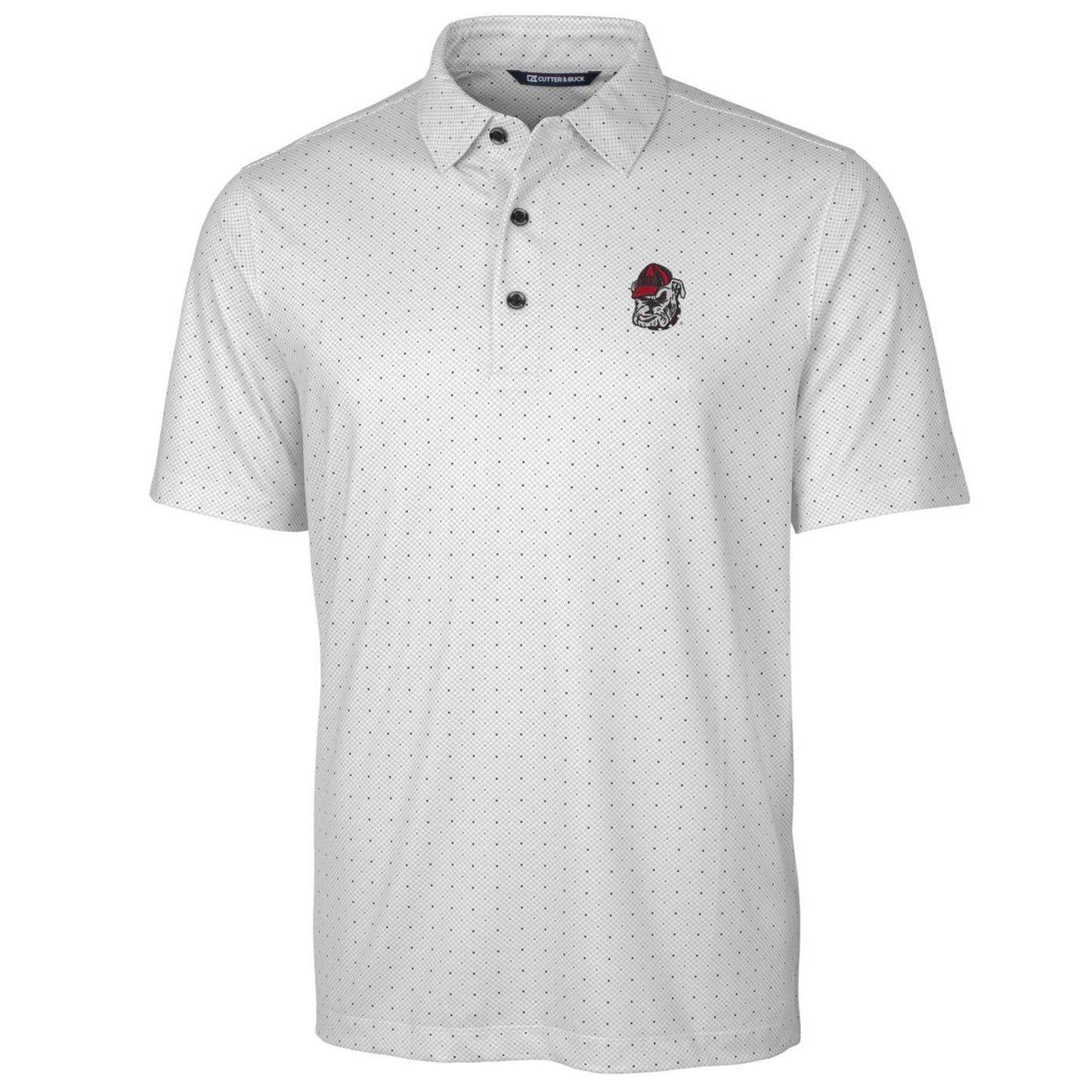 Men's Cutter & Buck Charcoal Georgia Bulldogs Big & Tall Pike Double Dot Polo
